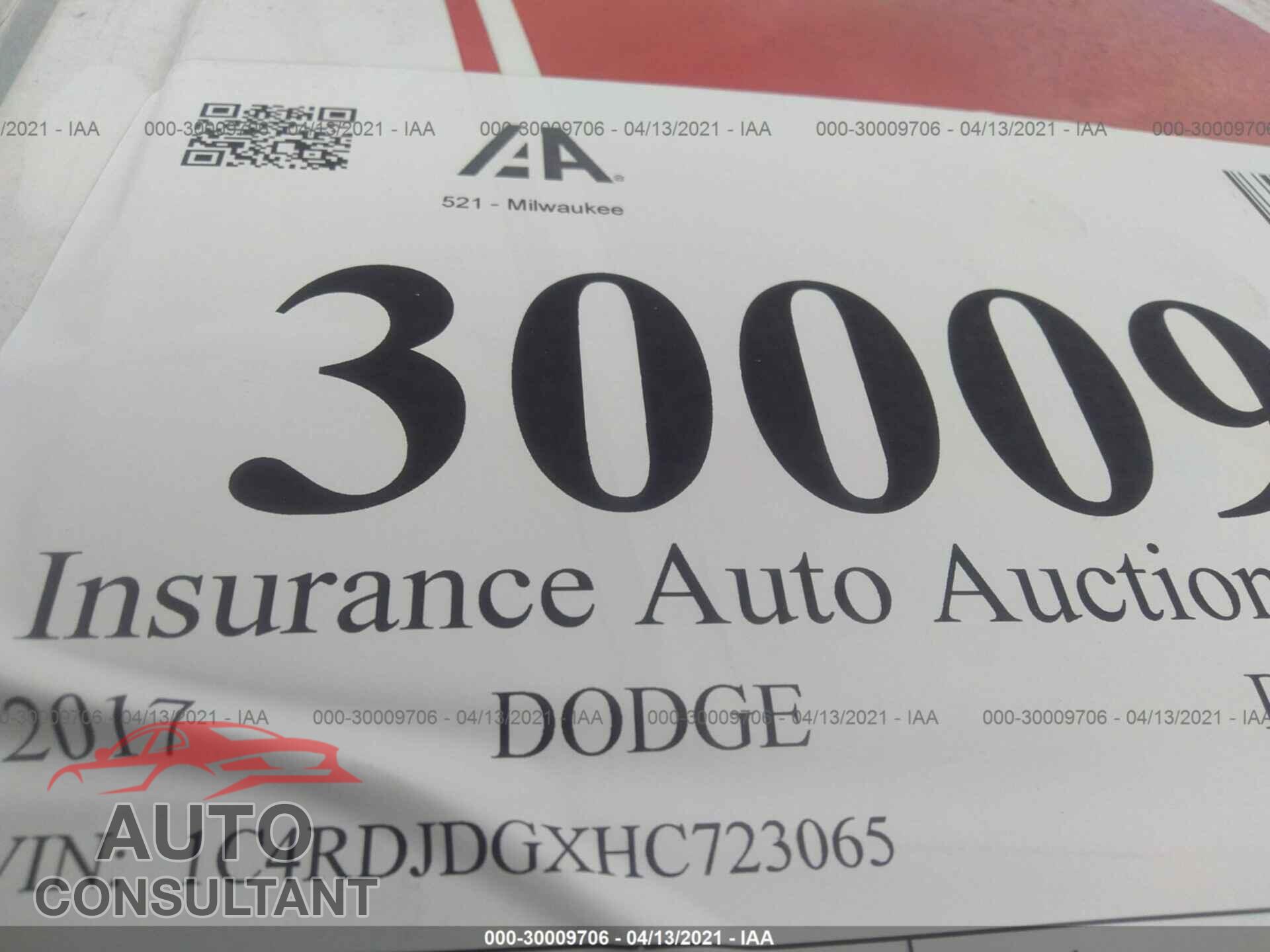 DODGE DURANGO 2017 - 1C4RDJDGXHC723065