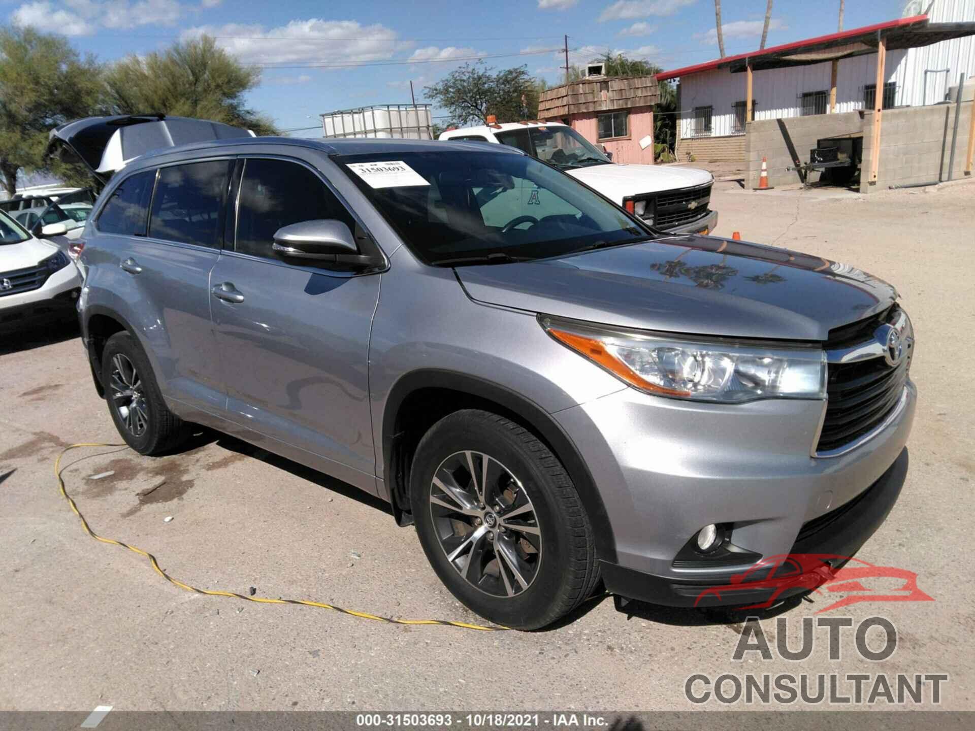 TOYOTA HIGHLANDER 2016 - 5TDJKRFH3GS328262