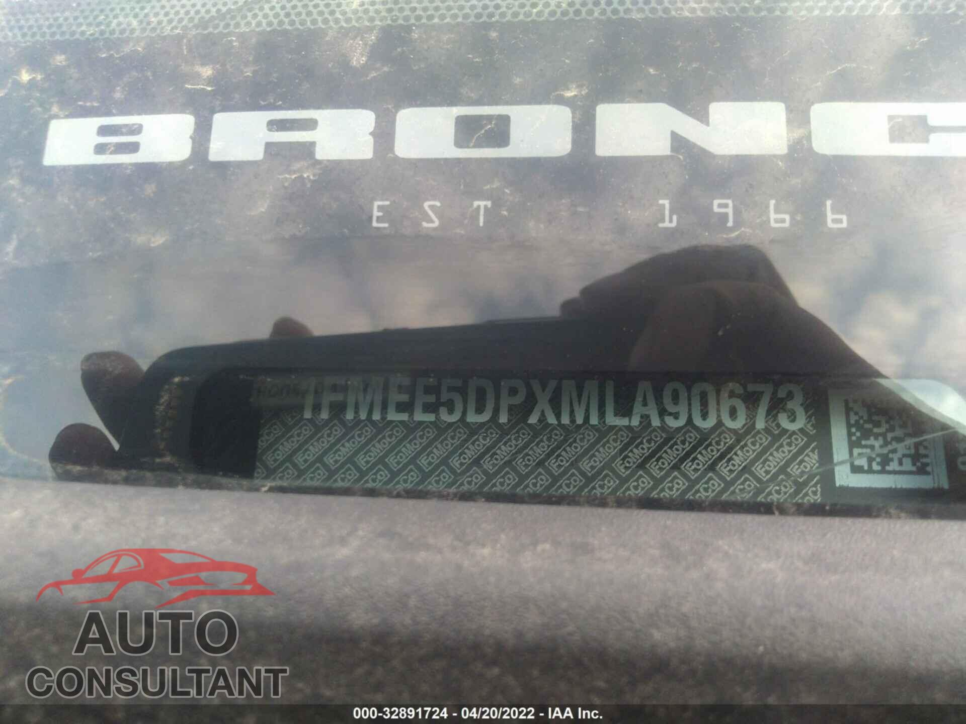 FORD BRONCO 2021 - 1FMEE5DPXMLA90673