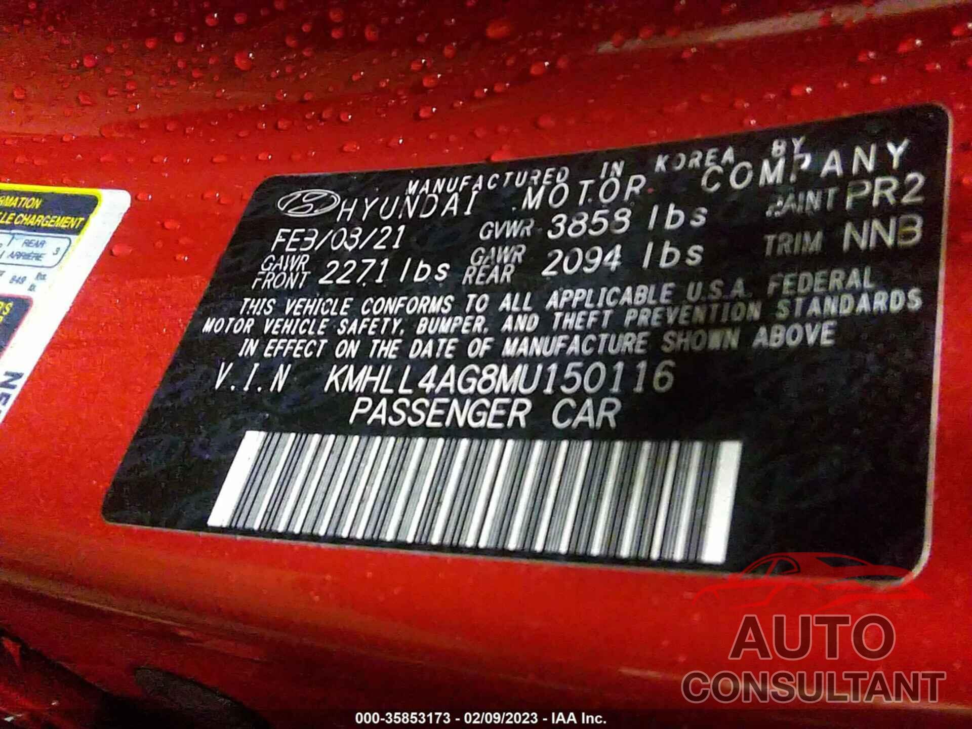 HYUNDAI ELANTRA 2021 - KMHLL4AG8MU150116