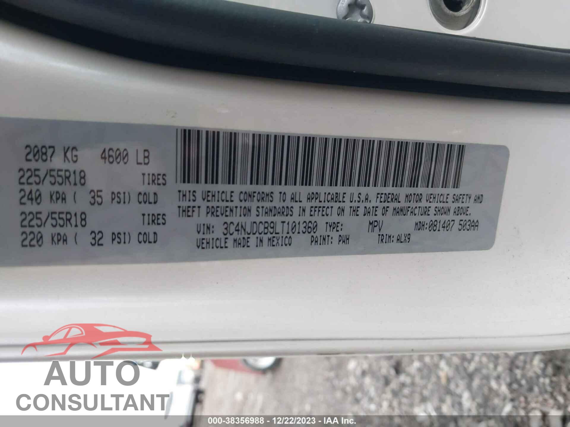 JEEP COMPASS 2020 - 3C4NJDCB9LT101360