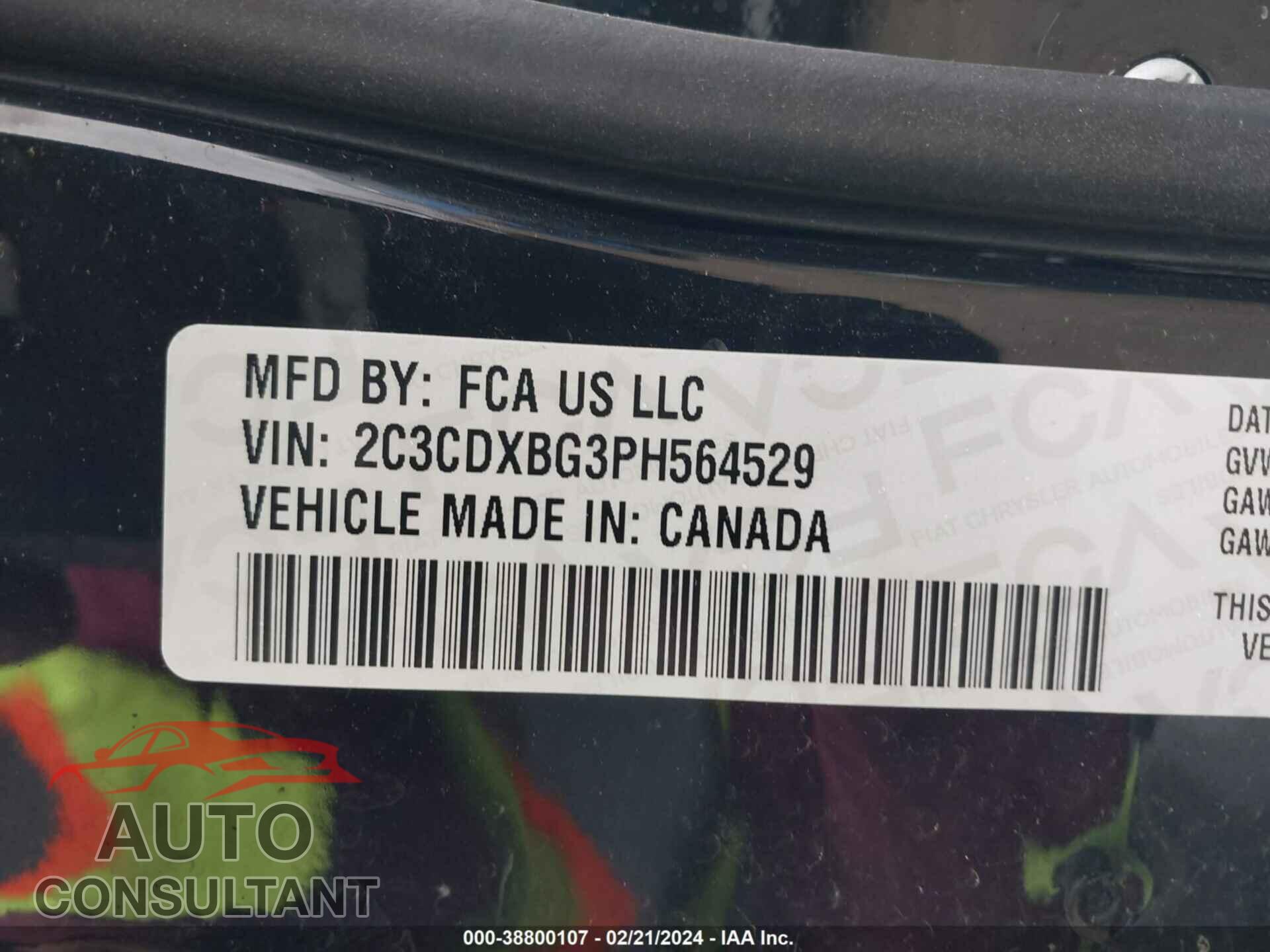 DODGE CHARGER 2023 - 2C3CDXBG3PH564529