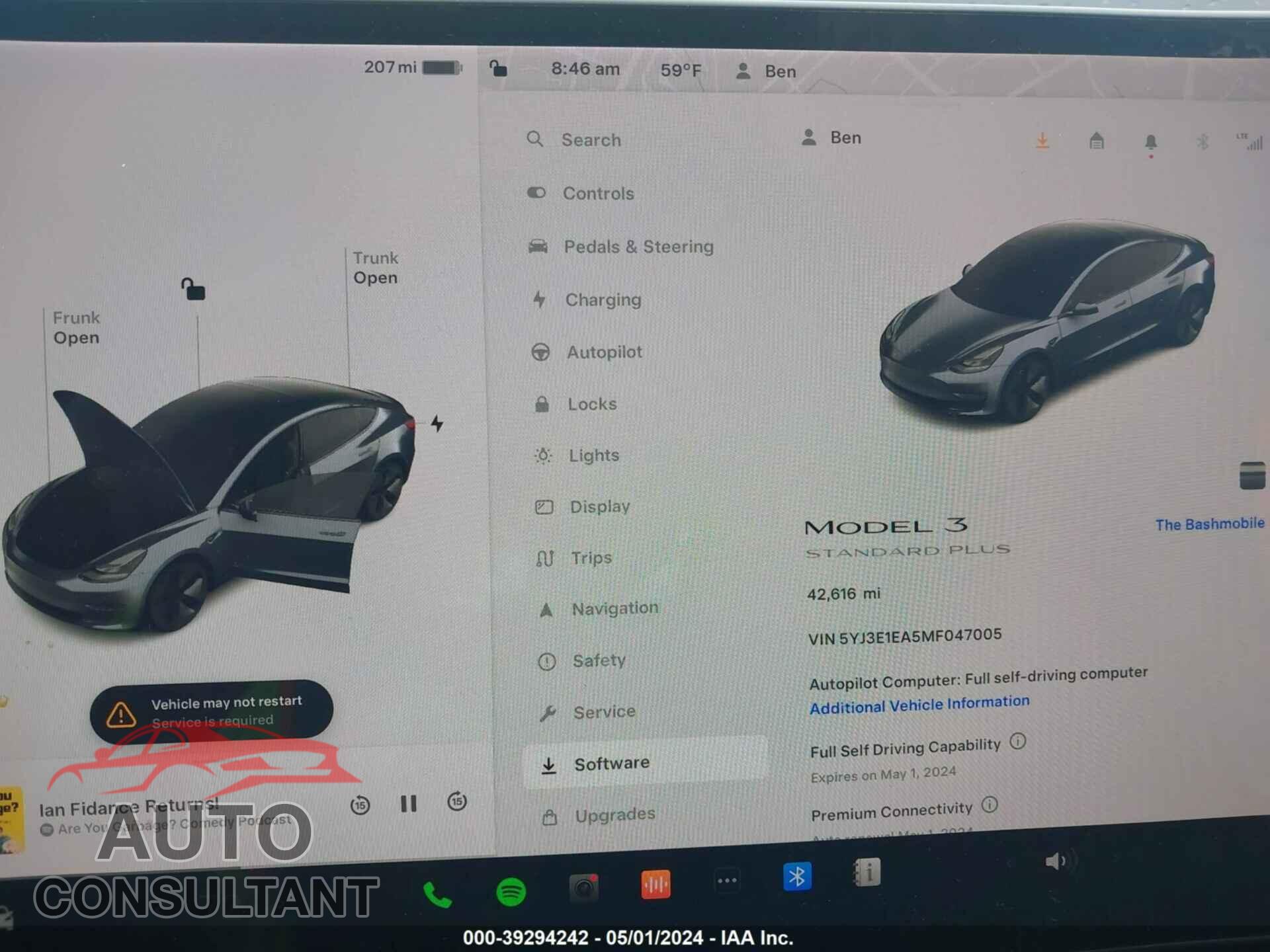 TESLA MODEL 3 2021 - 5YJ3E1EA5MF047005