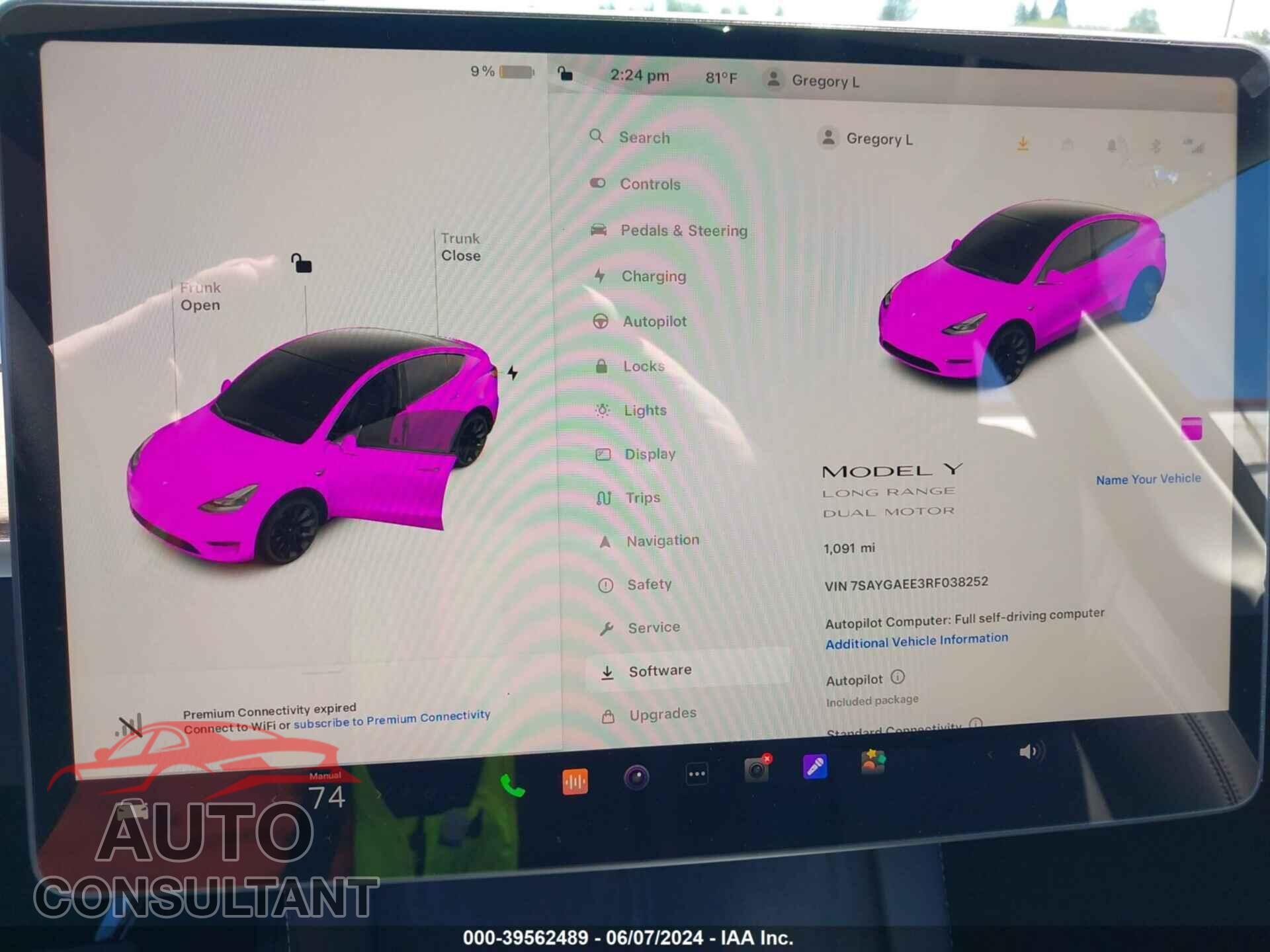 TESLA MODEL Y 2024 - 7SAYGAEE3RF038252