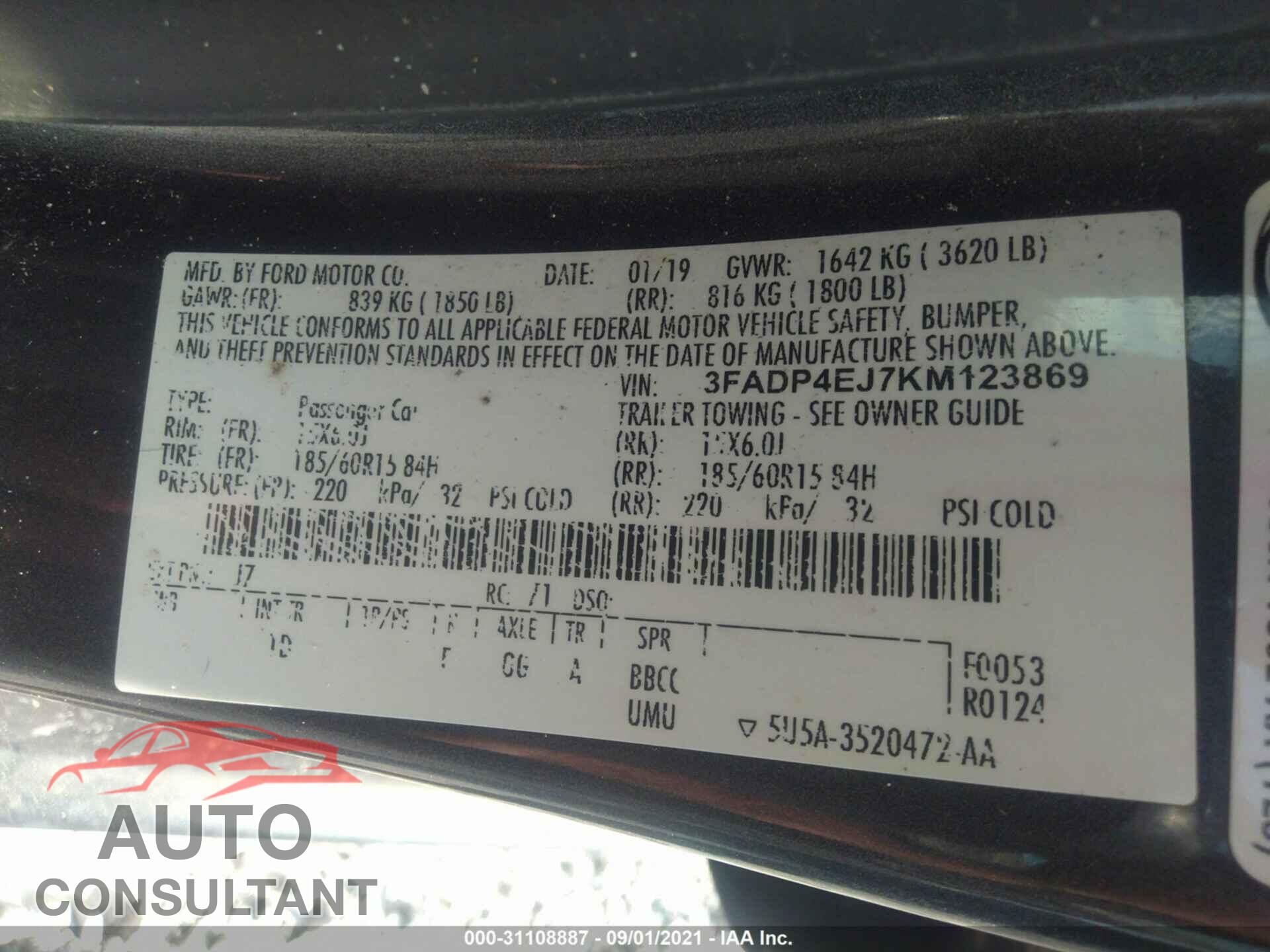 FORD FIESTA 2019 - 3FADP4EJ7KM123869