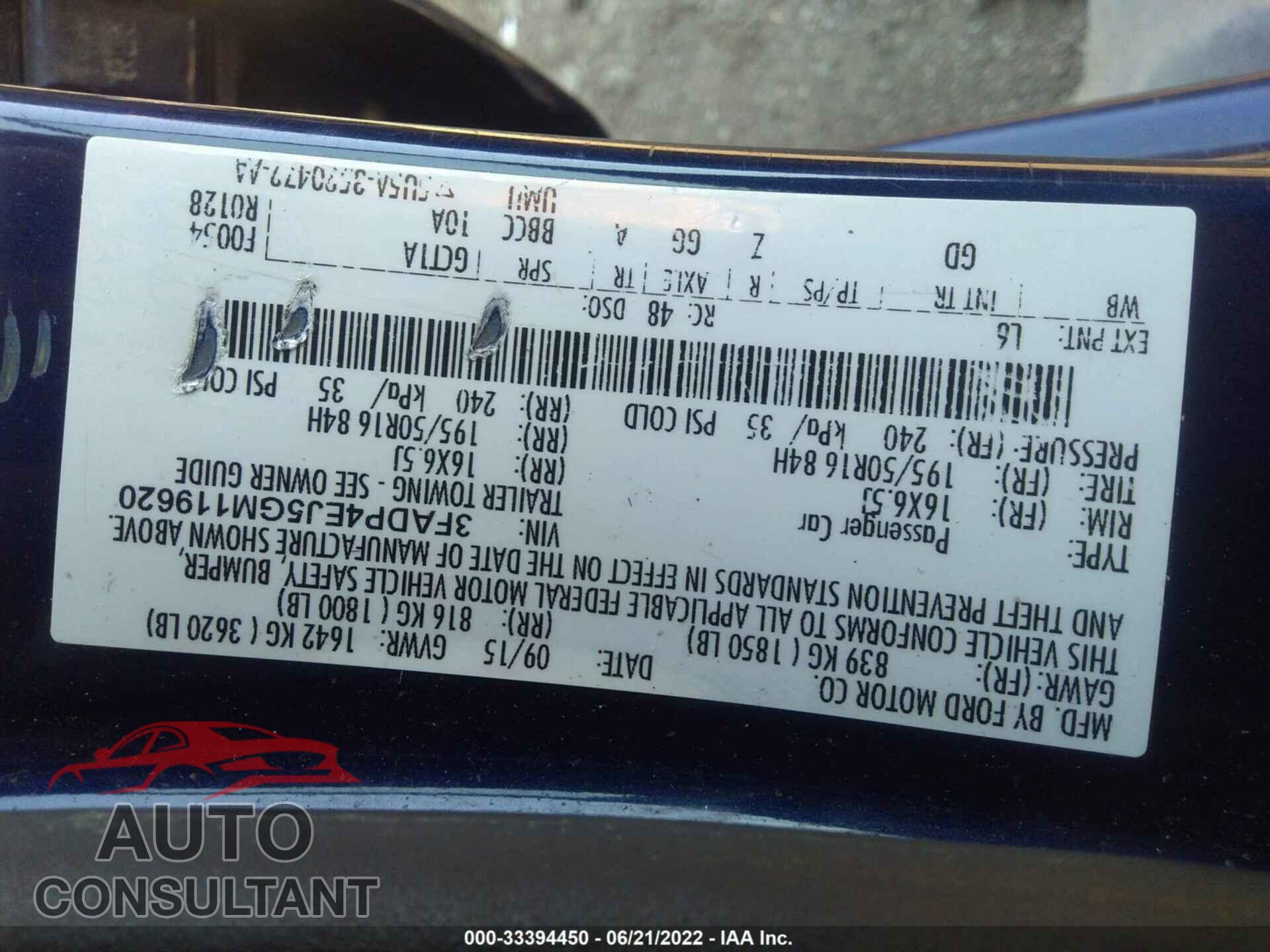 FORD FIESTA 2016 - 3FADP4EJ5GM119620