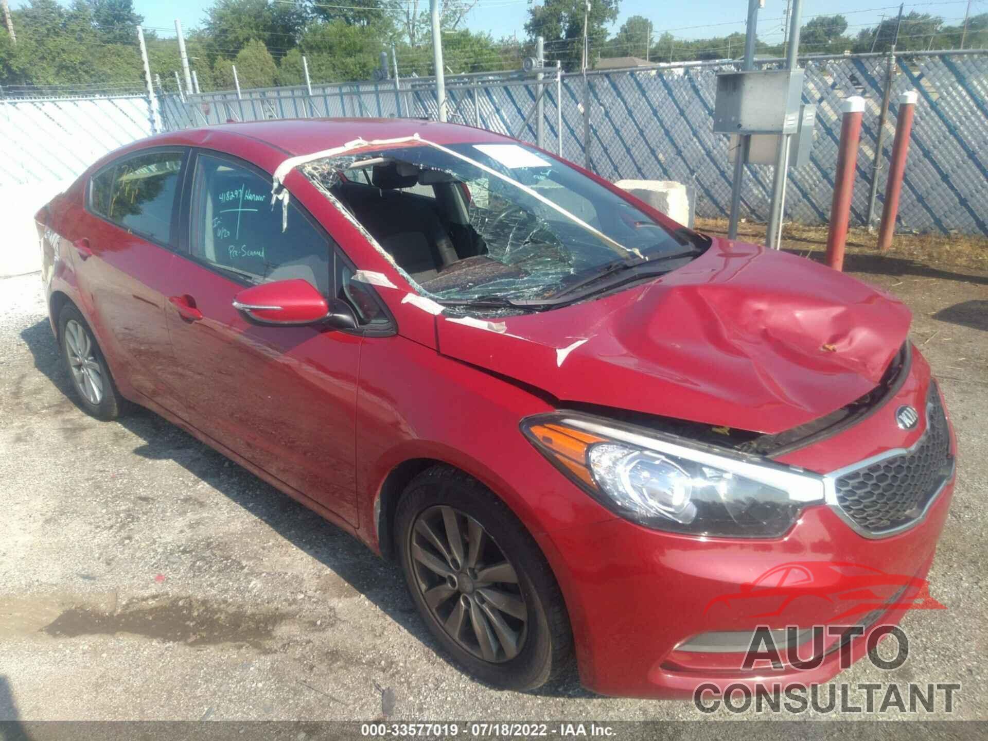 KIA FORTE 2016 - KNAFX4A64G5564812