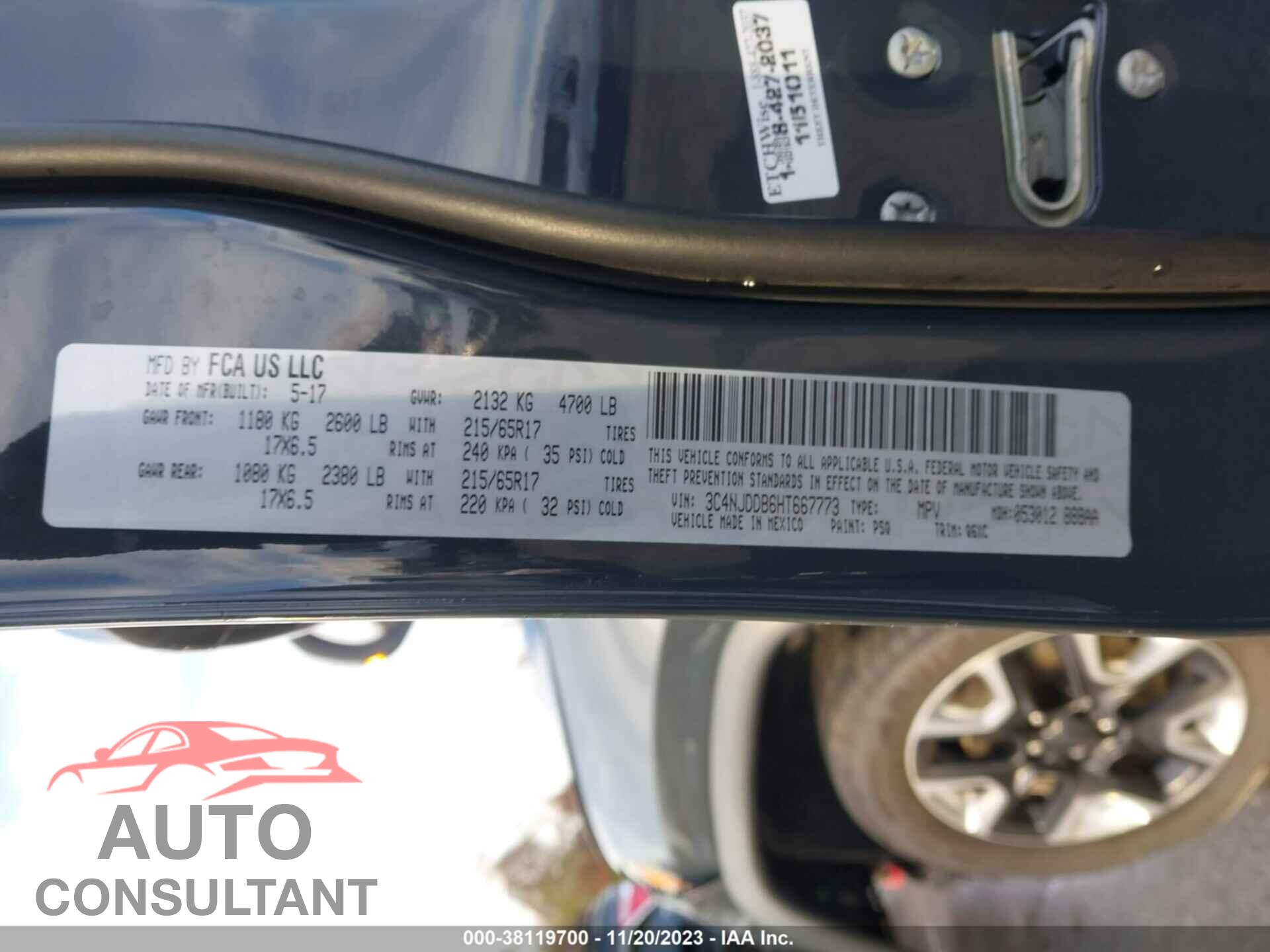 JEEP NEW COMPASS 2017 - 3C4NJDDB6HT667773