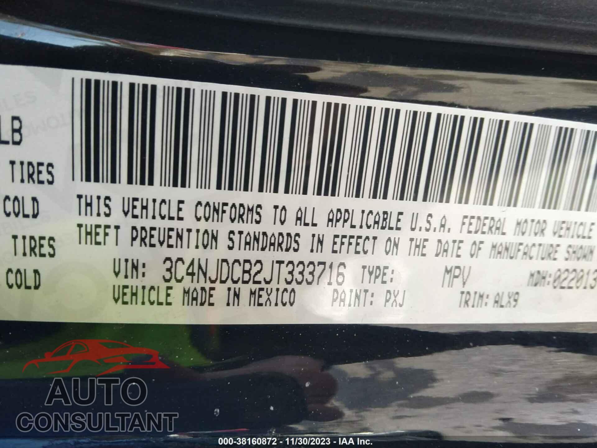 JEEP COMPASS 2018 - 3C4NJDCB2JT333716