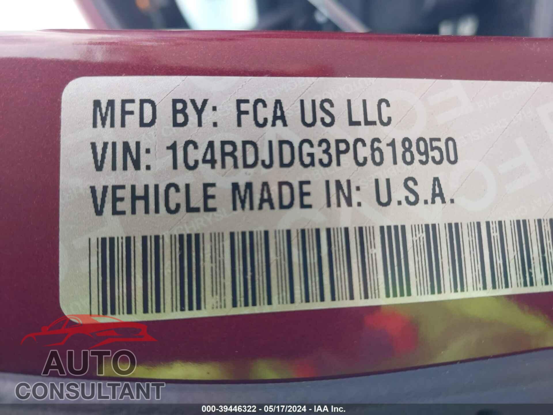 DODGE DURANGO 2023 - 1C4RDJDG3PC618950