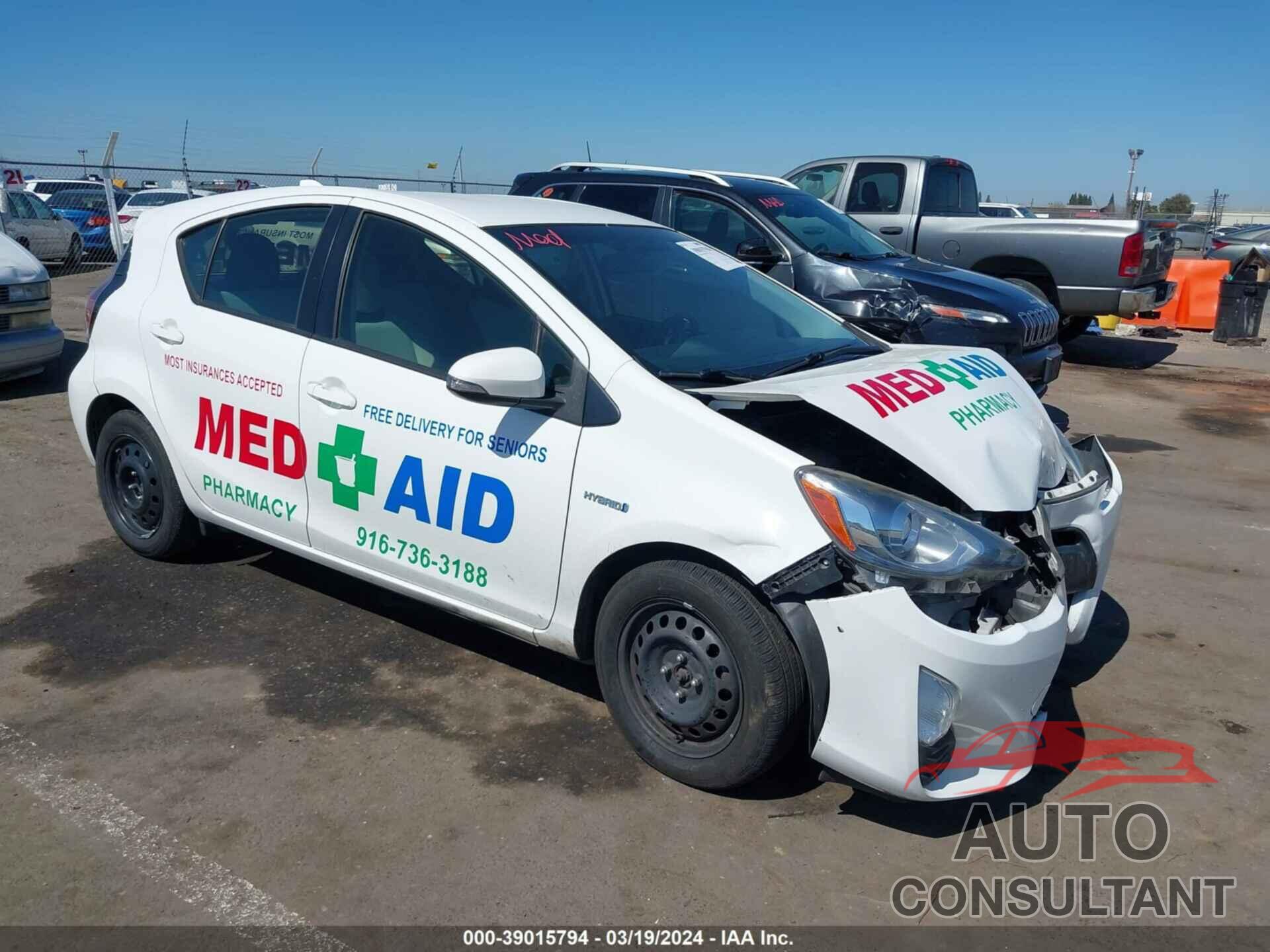 TOYOTA PRIUS C 2016 - JTDKDTB30G1120682