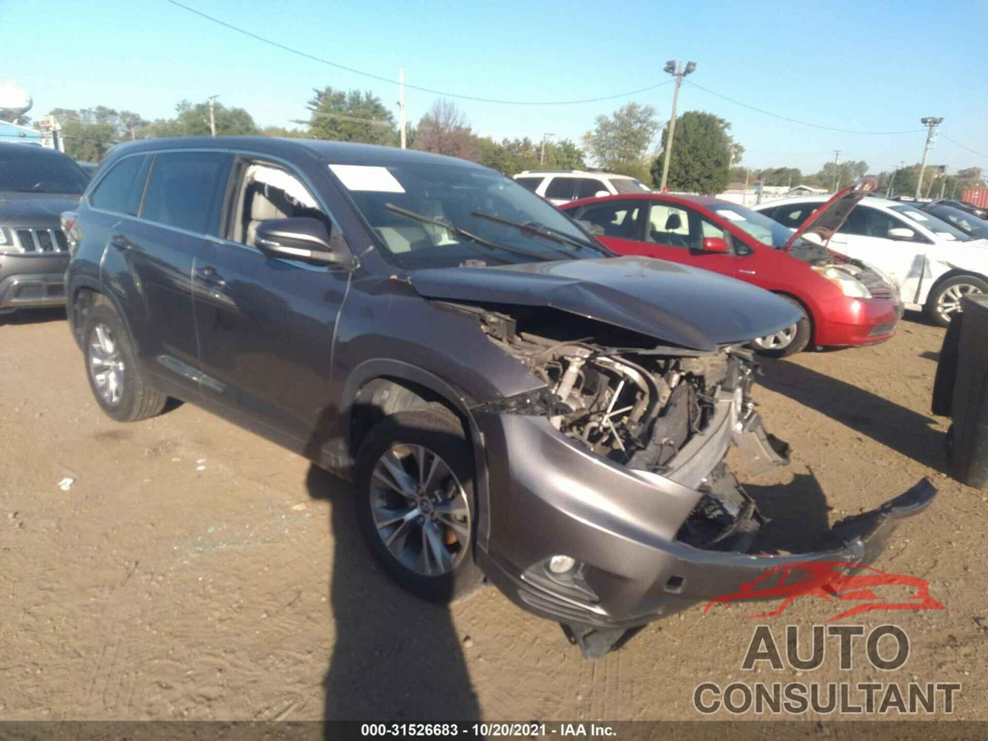 TOYOTA HIGHLANDER 2016 - 5TDZKRFH4GS120975