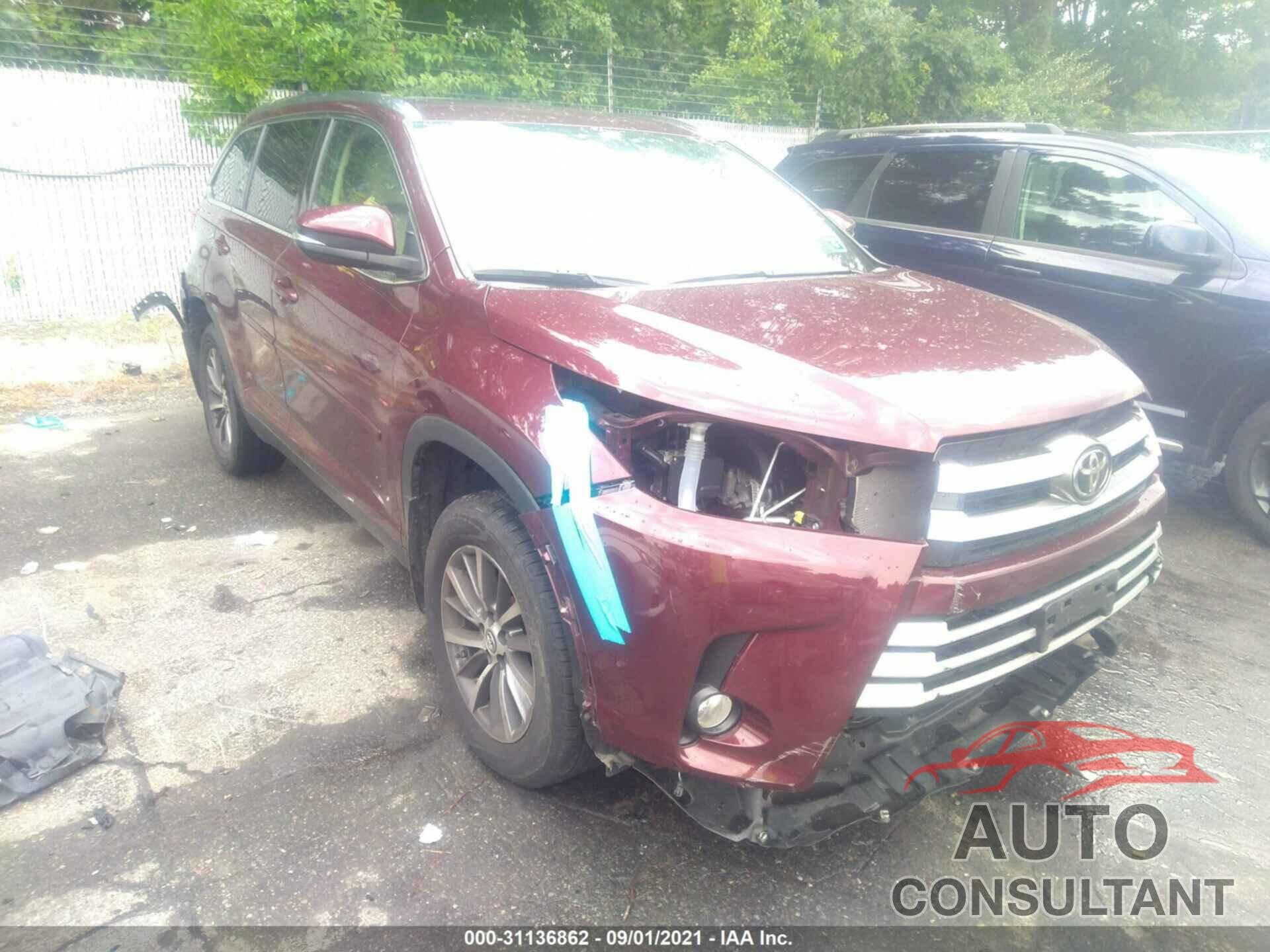 TOYOTA HIGHLANDER 2019 - 5TDJZRFH2KS711839