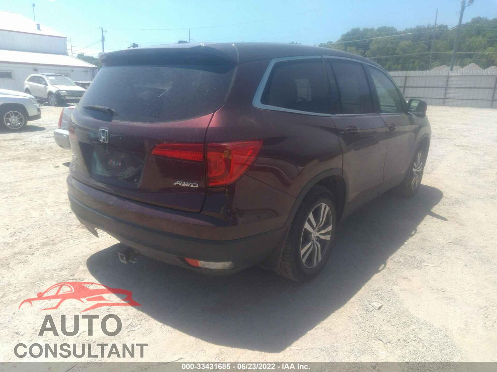 HONDA PILOT 2016 - 5FNYF6H53GB015009