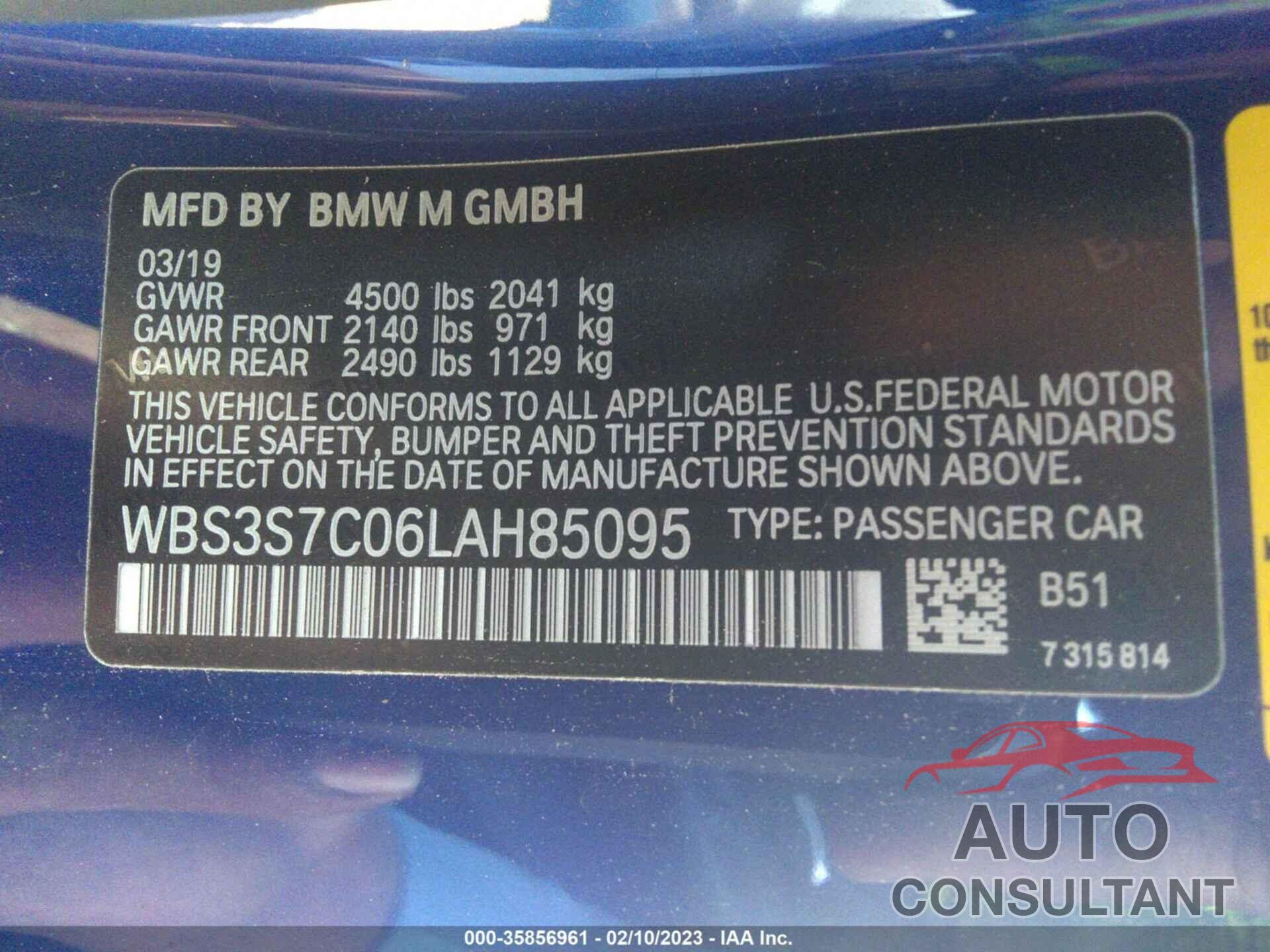 BMW M4 2020 - WBS3S7C06LAH85095