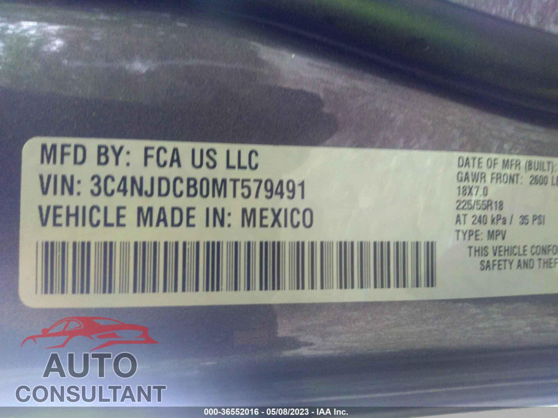 JEEP COMPASS 2021 - 3C4NJDCB0MT579491