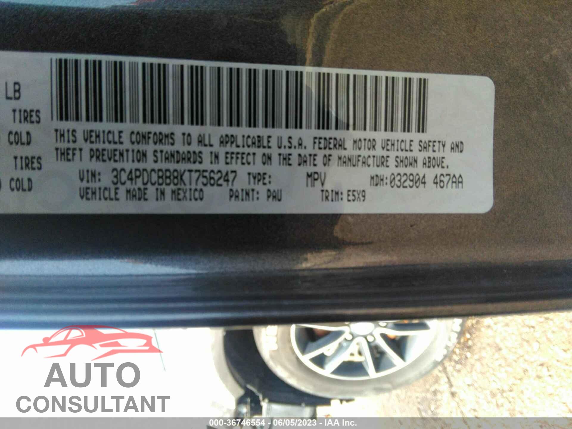 DODGE JOURNEY 2019 - 3C4PDCBB8KT756247