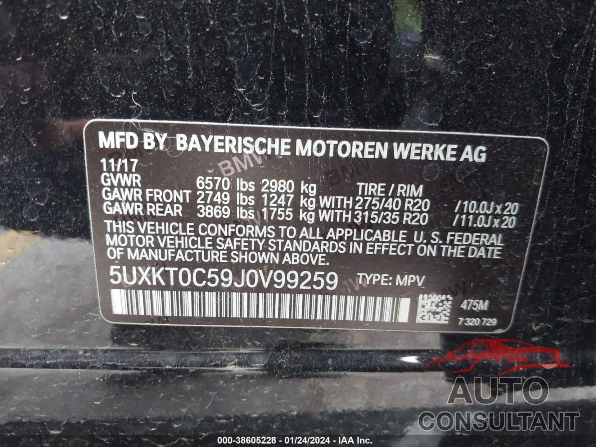BMW X5 EDRIVE 2018 - 5UXKT0C59J0V99259