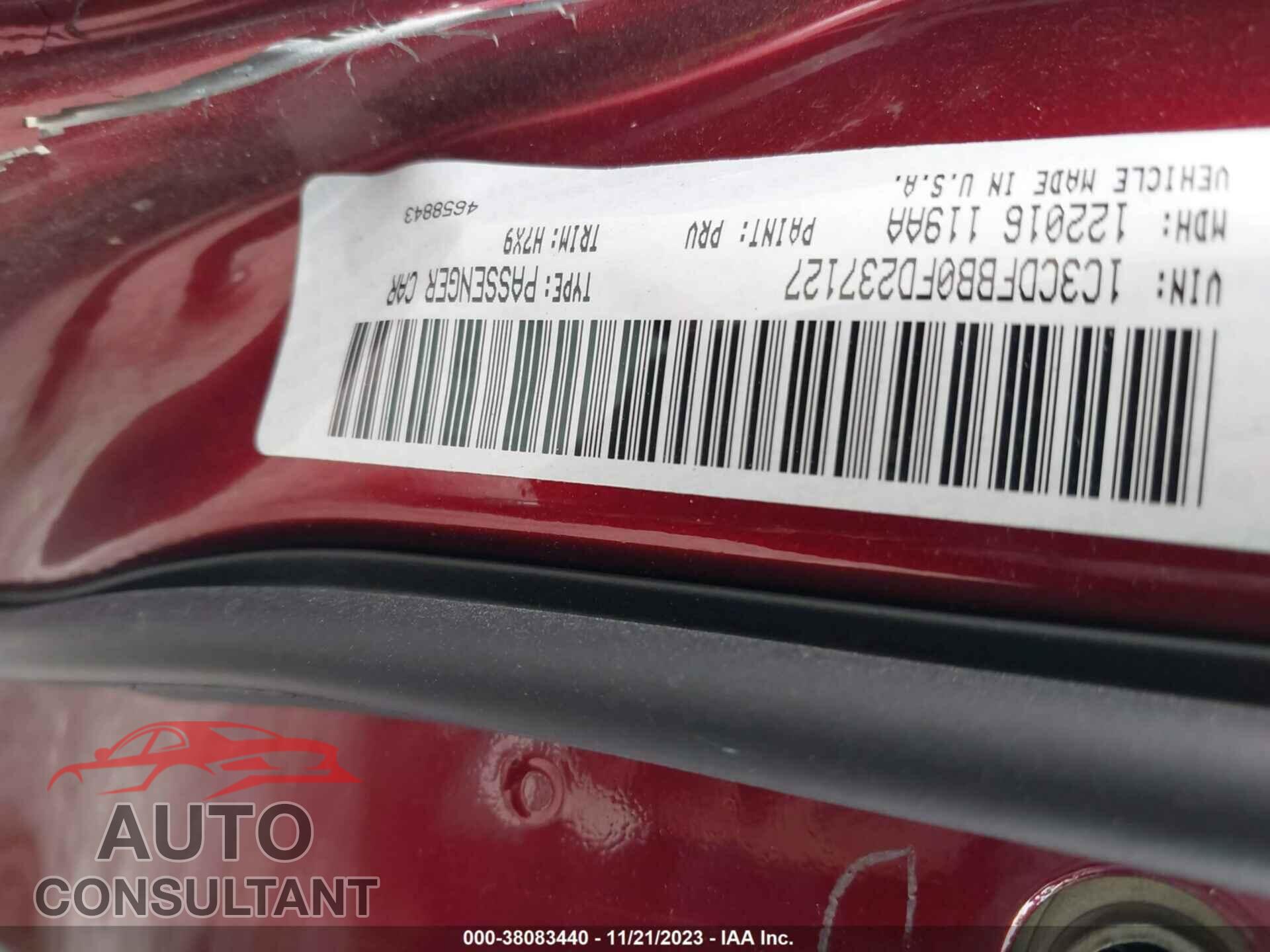 DODGE DART 2015 - 1C3CDFBB0FD237127