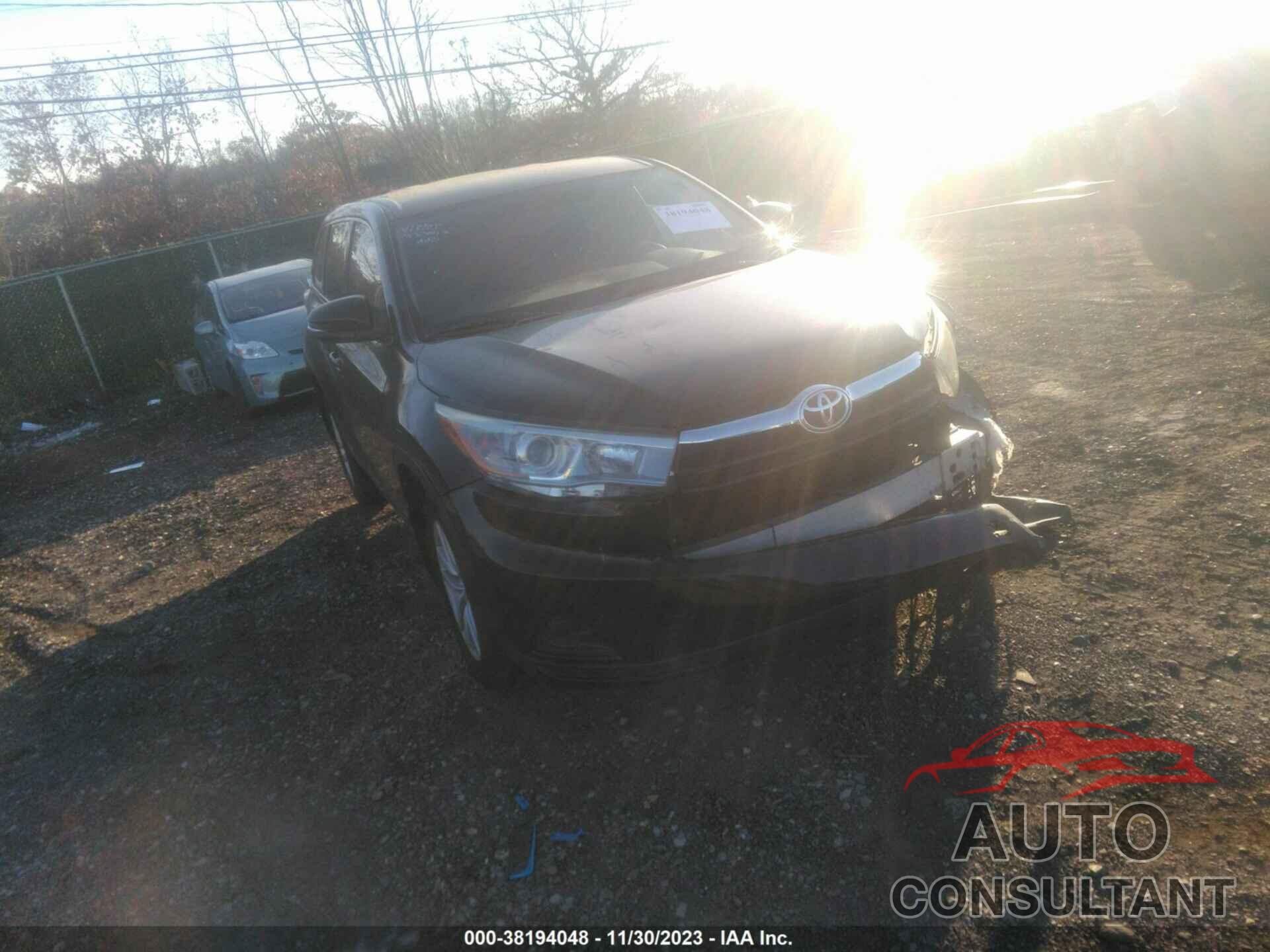 TOYOTA HIGHLANDER 2016 - 5TDBKRFH5GS278615