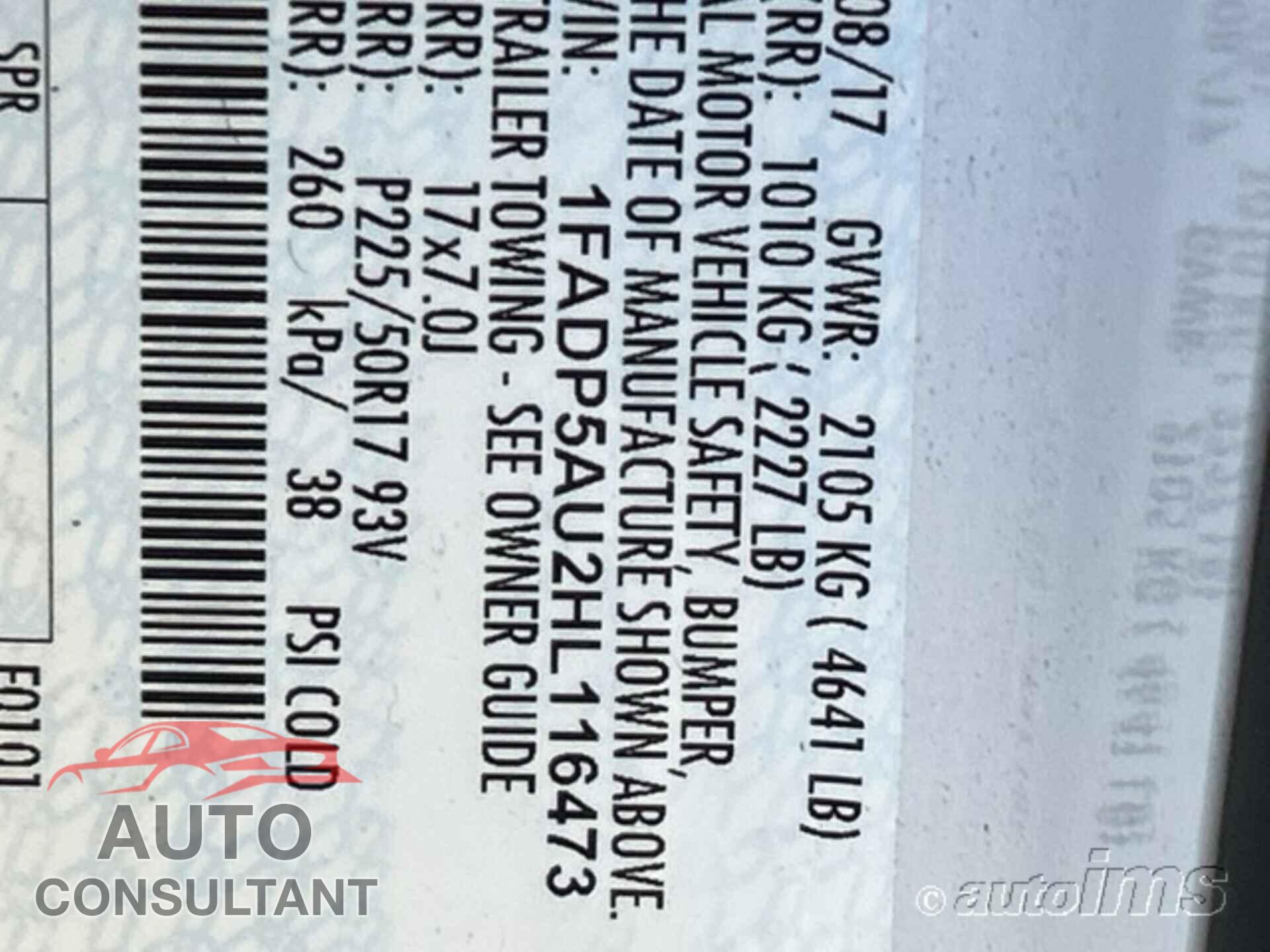 FORD C-MAX 2017 - 1FADP5AU2HL116473