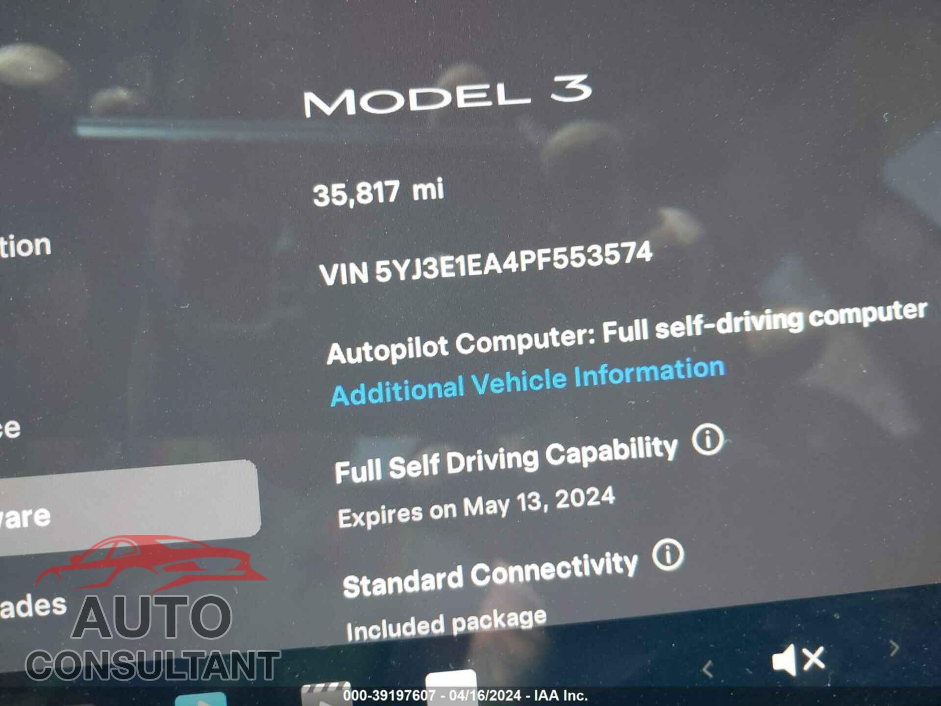 TESLA MODEL 3 2023 - 5YJ3E1EA4PF553574