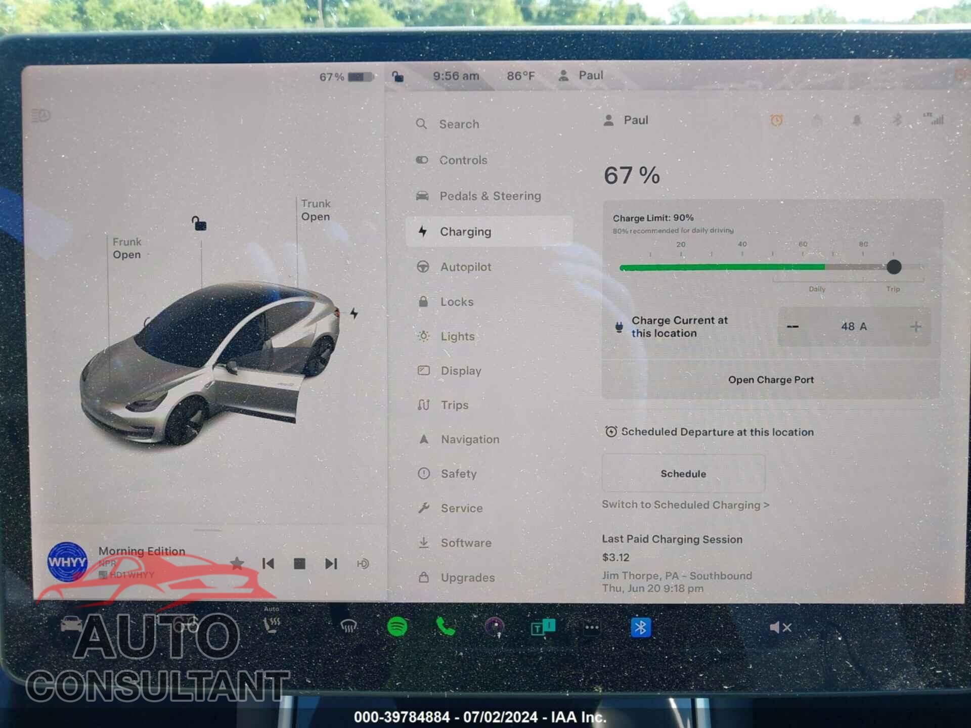 TESLA MODEL 3 2019 - 5YJ3E1EB6KF385681