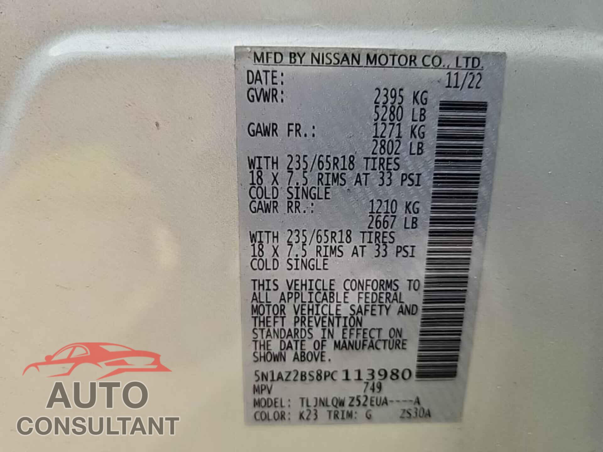 NISSAN MURANO 2023 - 5N1AZ2BS8PC113980