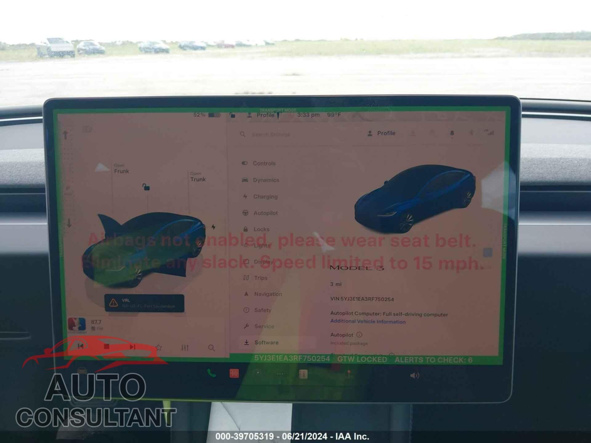 TESLA MODEL 3 2024 - 5YJ3E1EA3RF750254