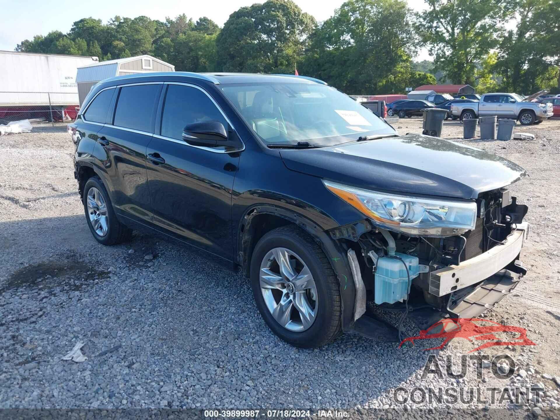 TOYOTA HIGHLANDER 2016 - 5TDDKRFH9GS226591