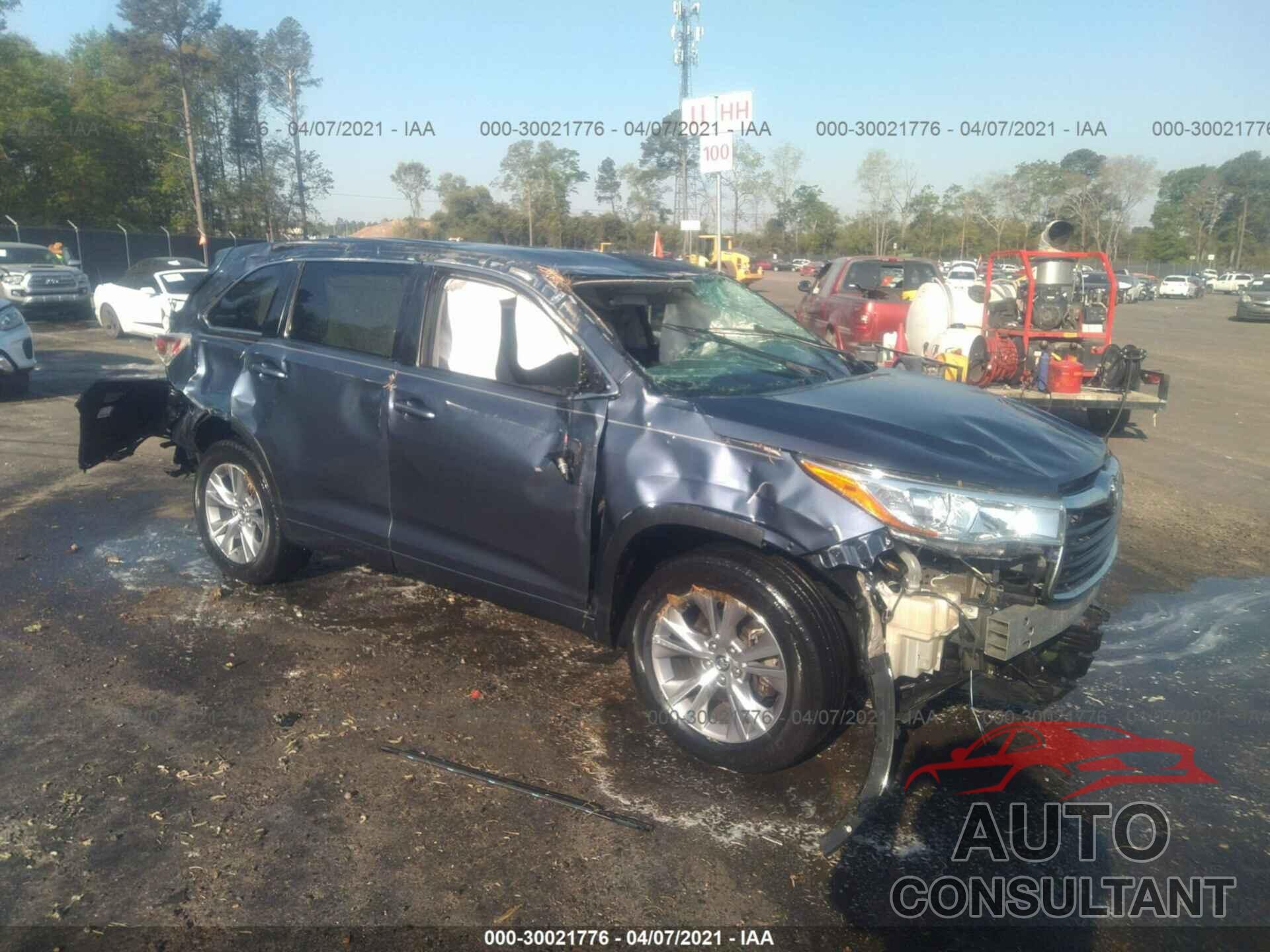 TOYOTA HIGHLANDER 2016 - 5TDZKRFH5GS131161