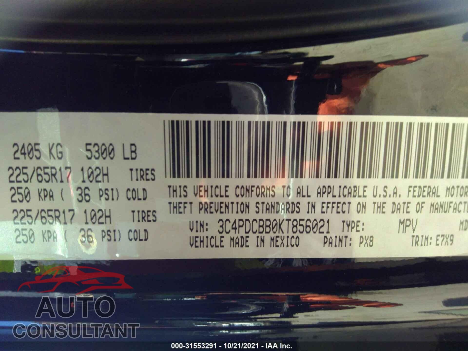 DODGE JOURNEY 2019 - 3C4PDCBB0KT856021