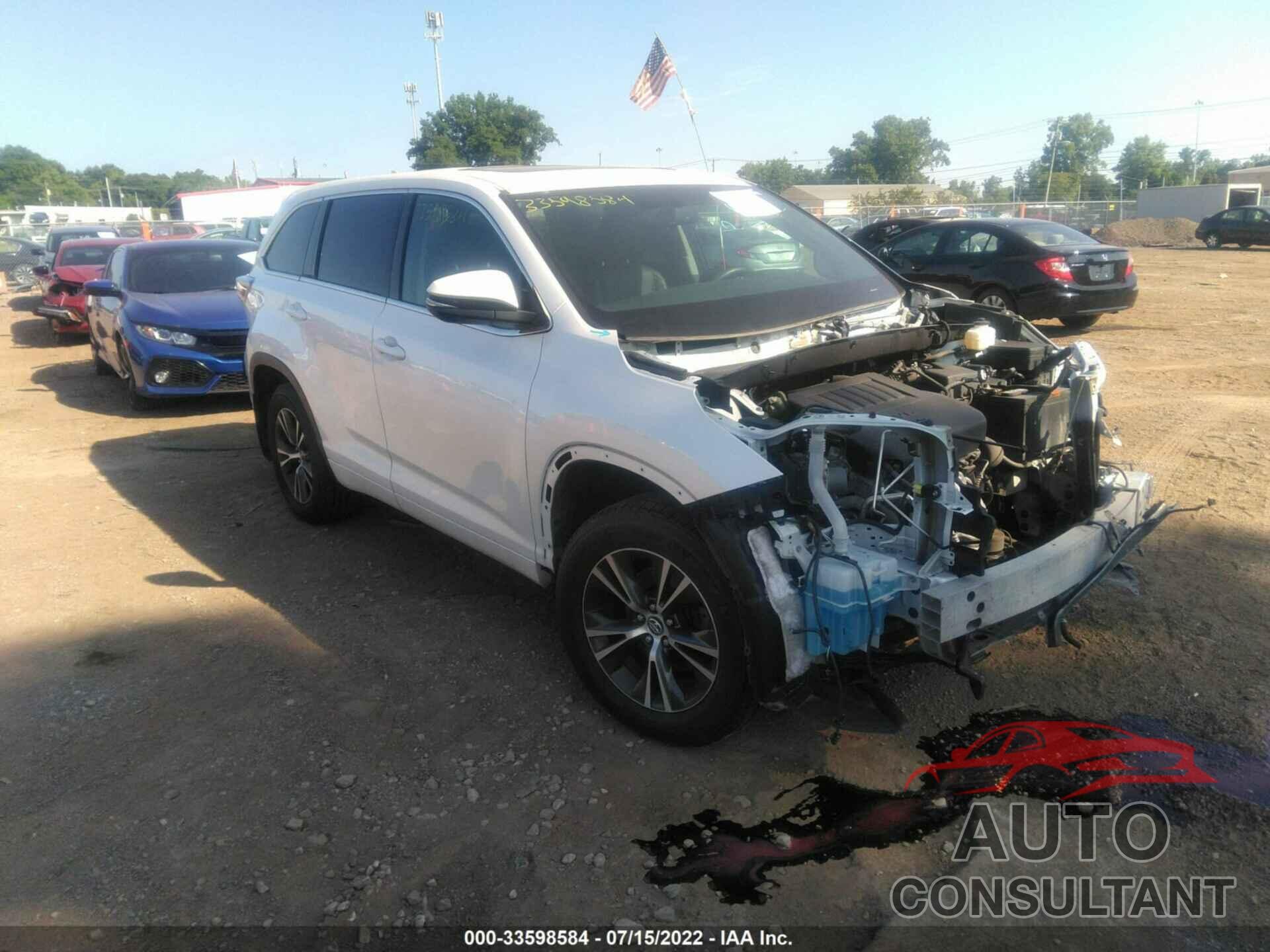 TOYOTA HIGHLANDER 2016 - 5TDJKRFH4GS347385