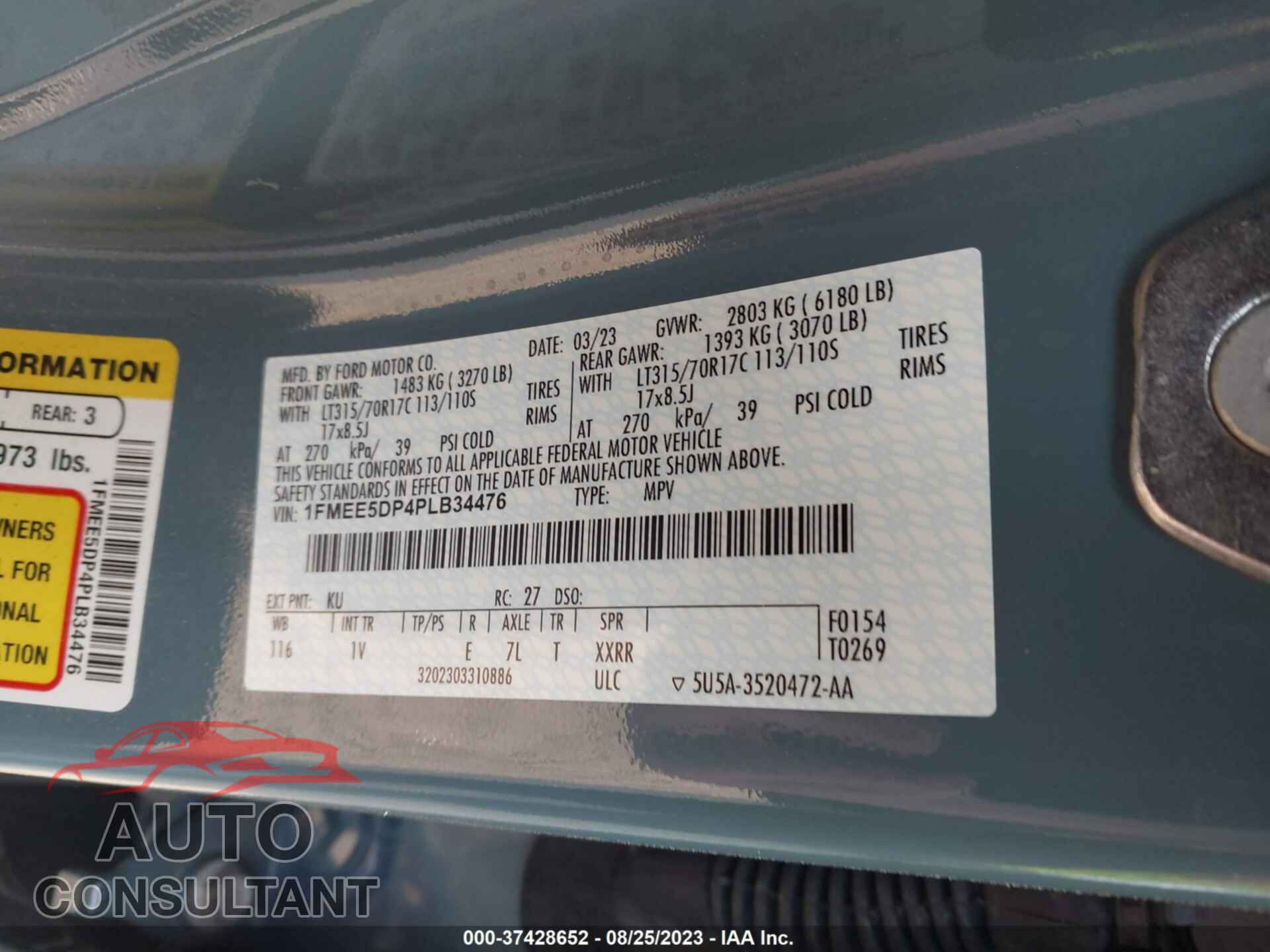 FORD BRONCO 2023 - 1FMEE5DP4PLB34476
