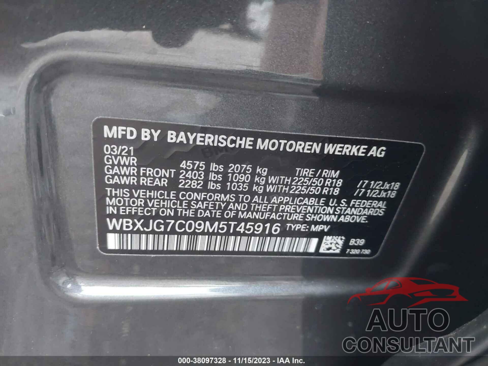 BMW X1 2021 - WBXJG7C09M5T45916