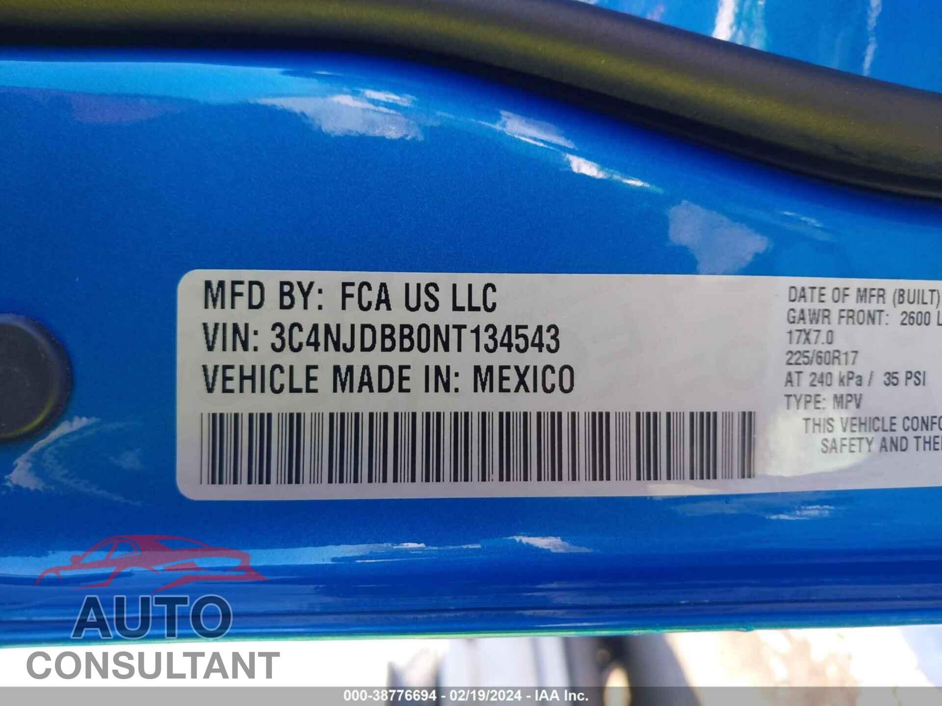 JEEP COMPASS 2022 - 3C4NJDBB0NT134543