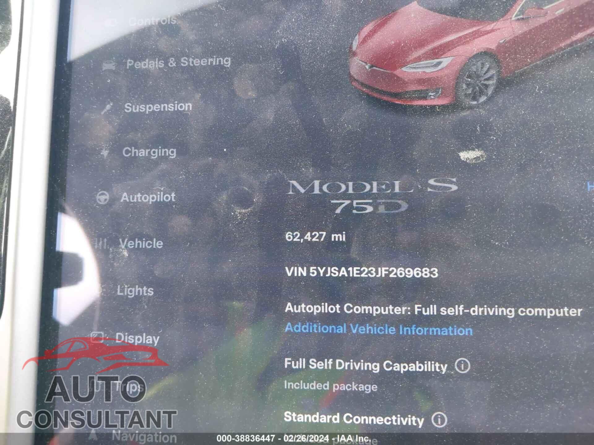 TESLA MODEL S 2018 - 5YJSA1E23JF269683