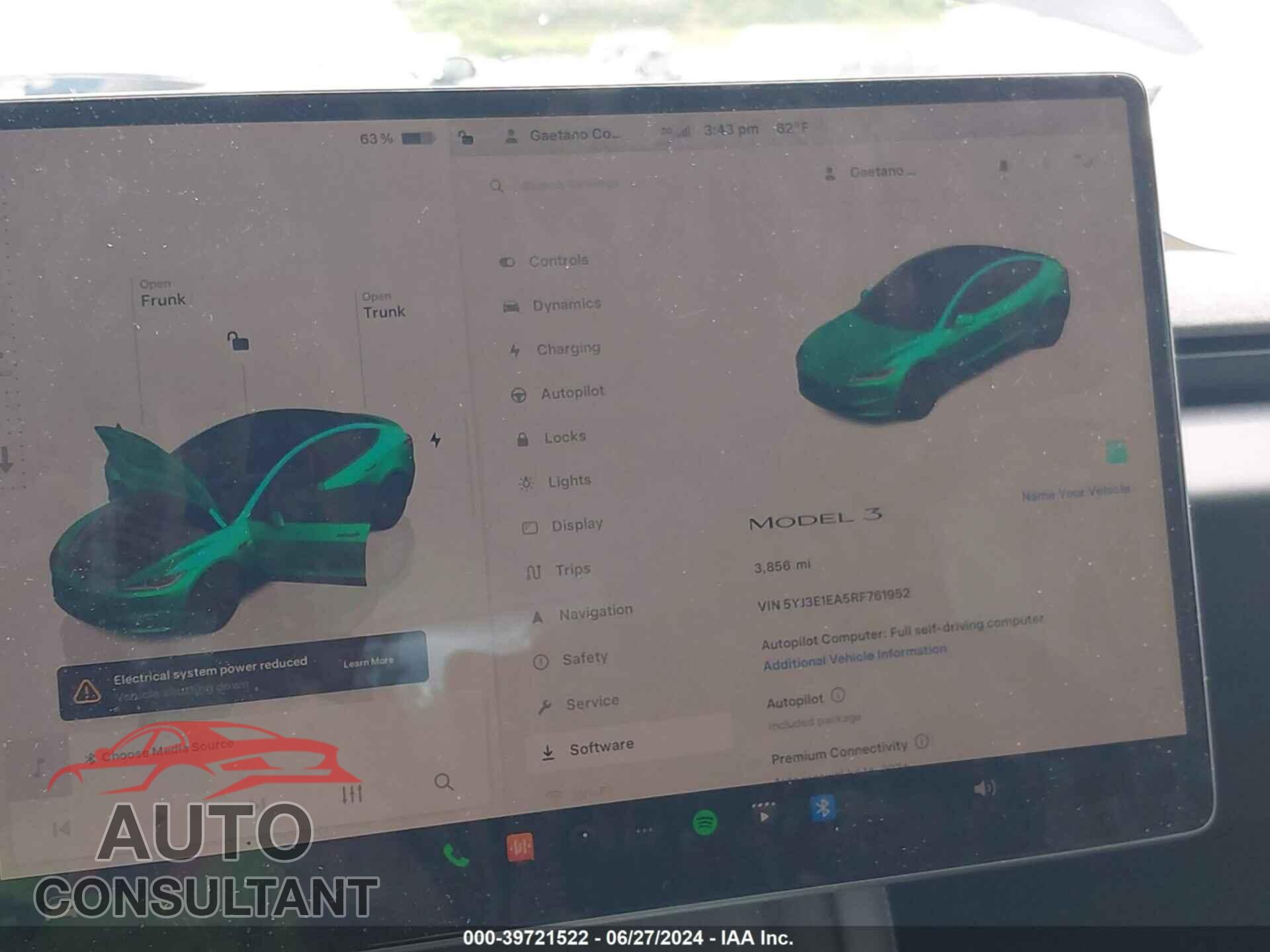TESLA MODEL 3 2024 - 5YJ3E1EA5RF761952