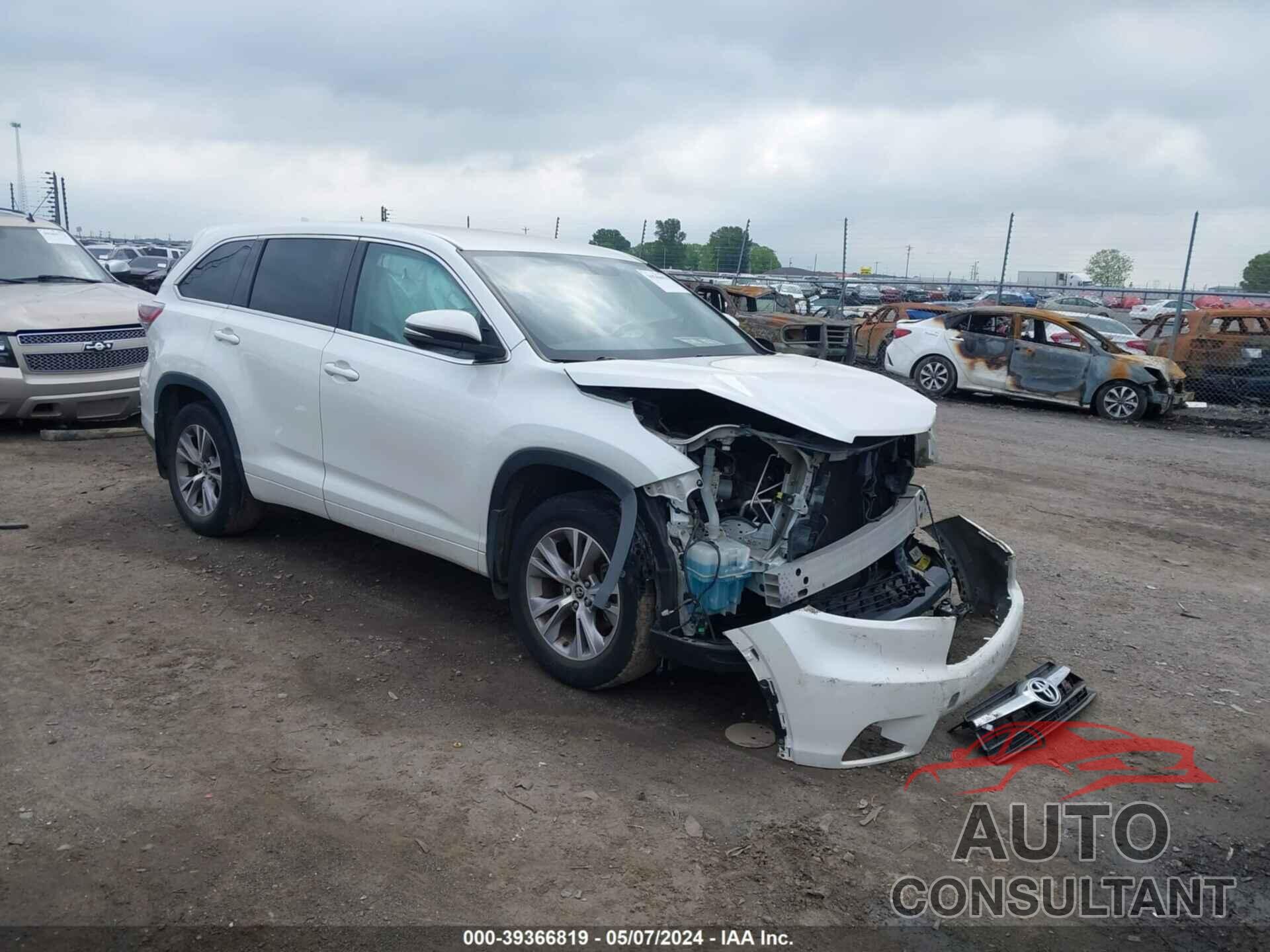 TOYOTA HIGHLANDER 2016 - 5TDBKRFH0GS268719