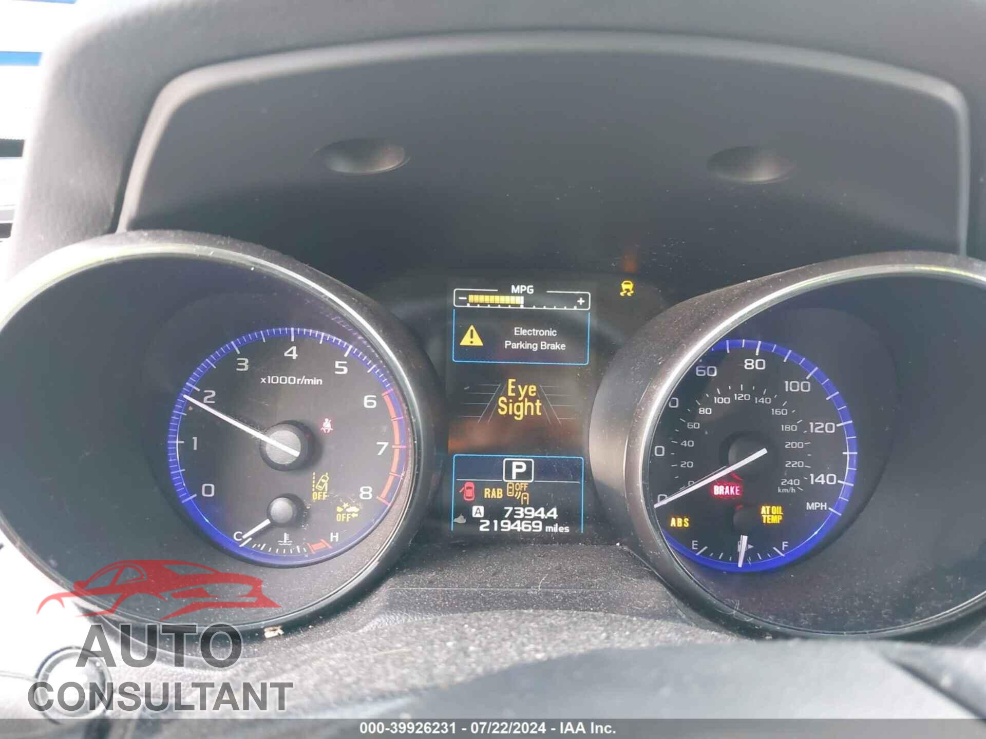 SUBARU OUTBACK 2017 - 4S4BSANC9H3221873