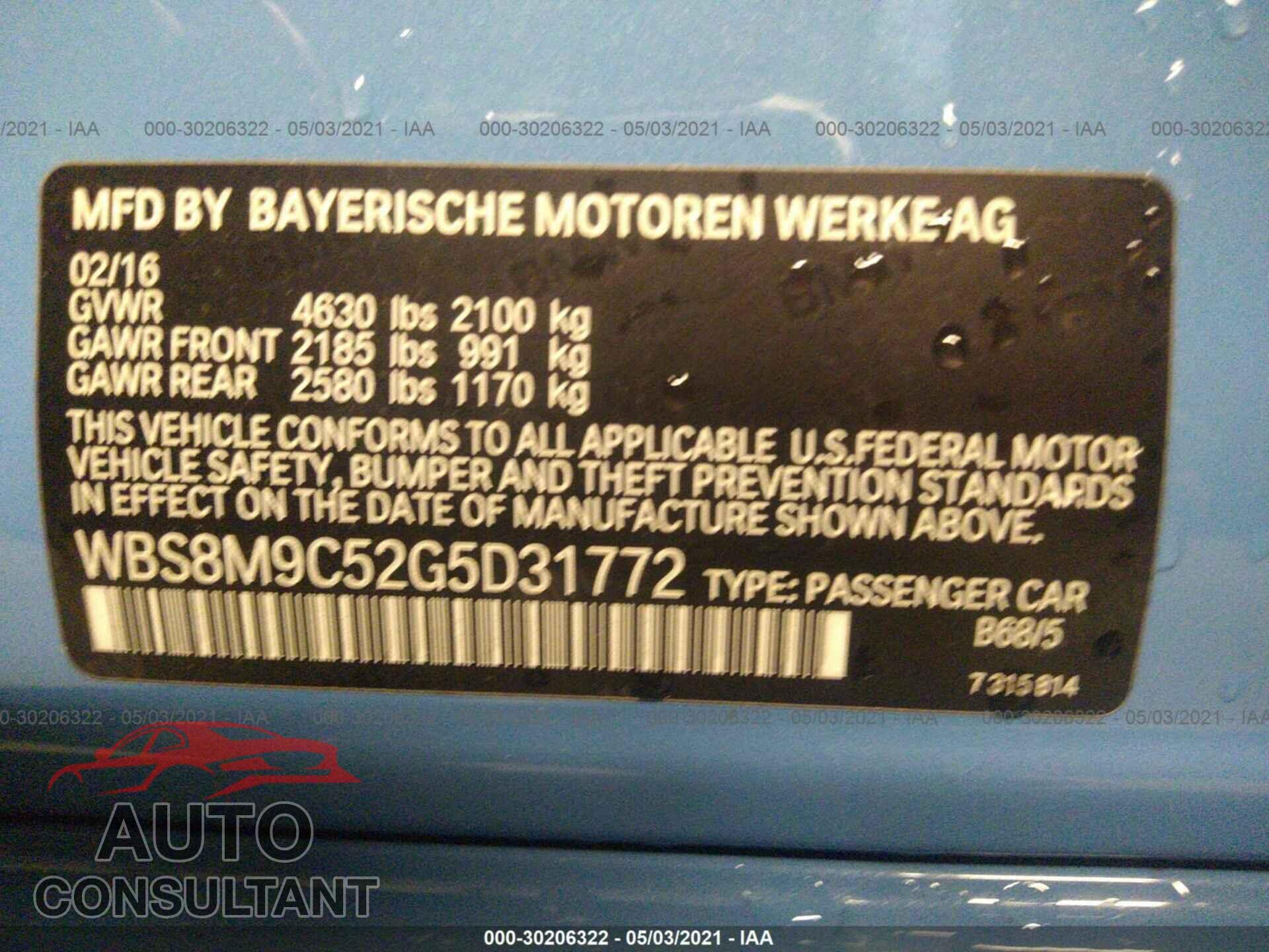BMW M3 2016 - WBS8M9C52G5D31772