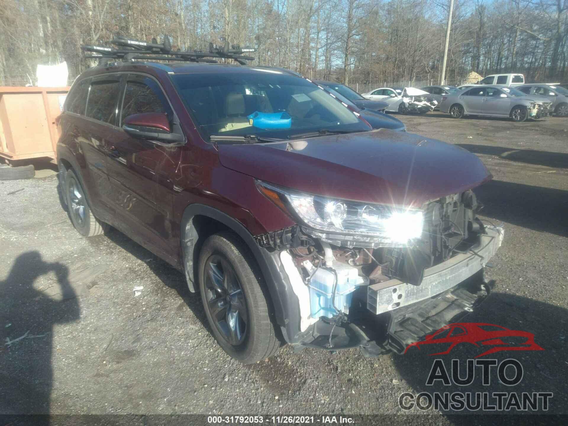 TOYOTA HIGHLANDER 2017 - 5TDDZRFHXHS387514