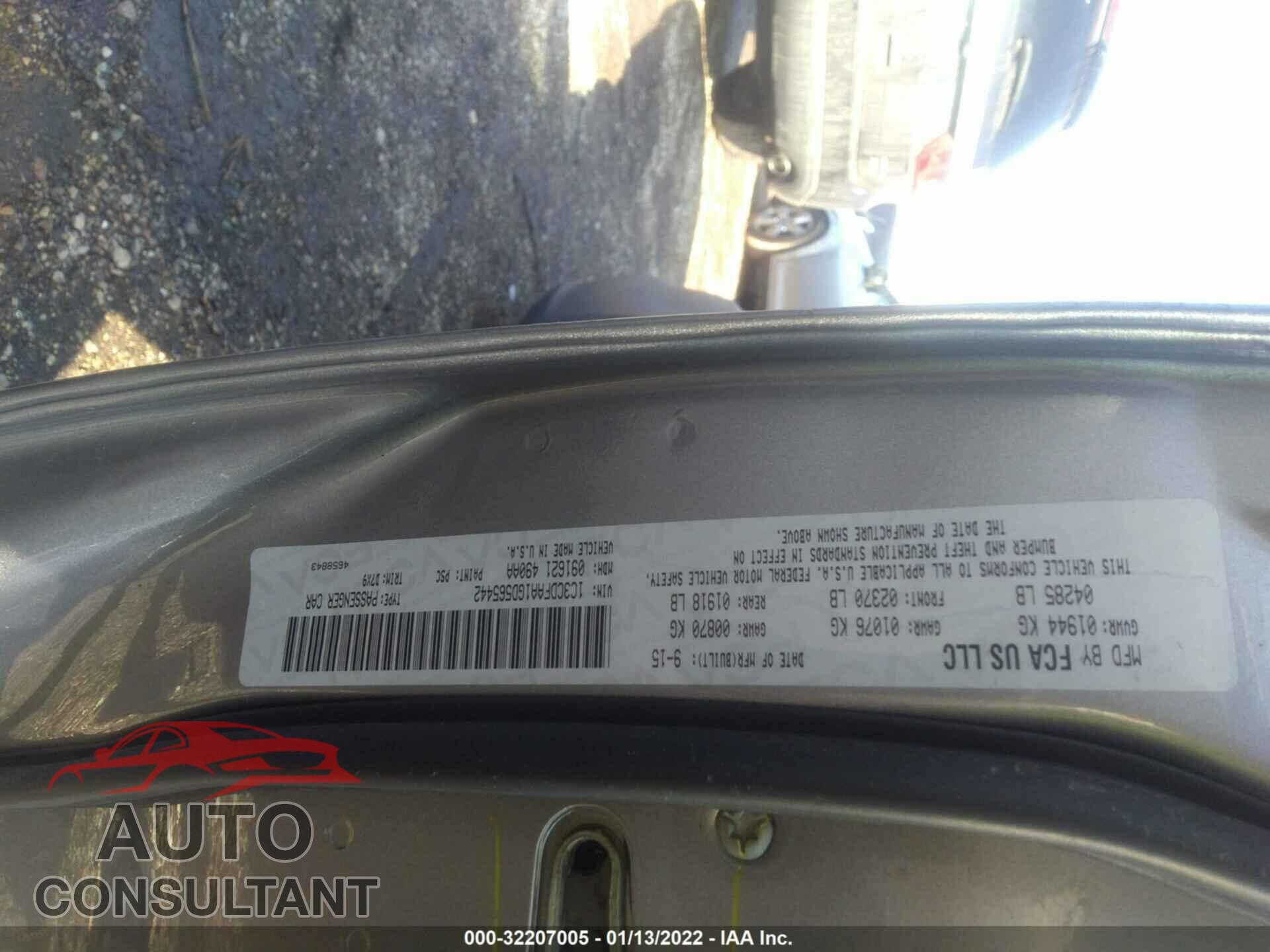 DODGE DART 2016 - 1C3CDFAA1GD565442