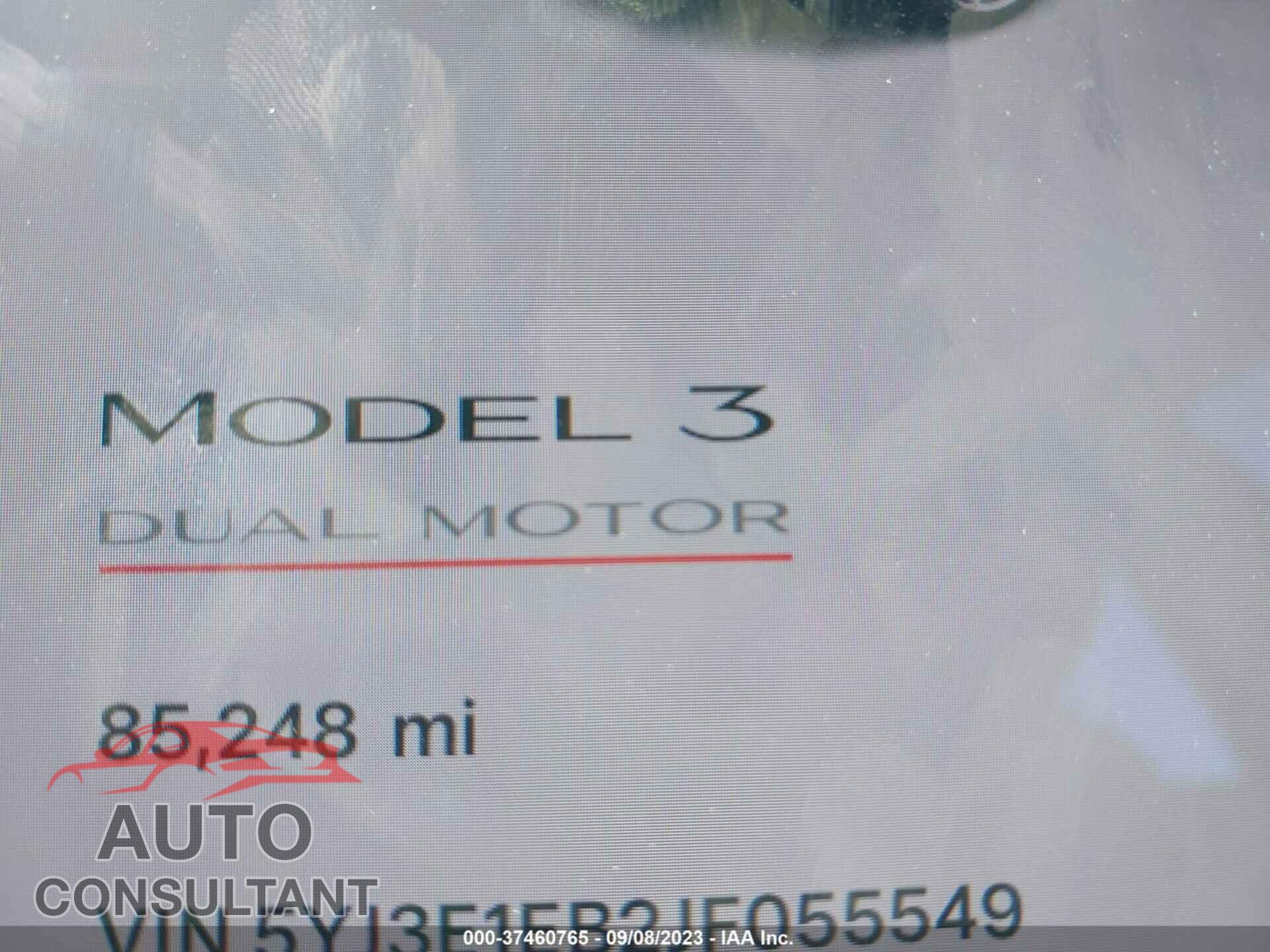 TESLA MODEL 3 2018 - 5YJ3E1EB2JF055549