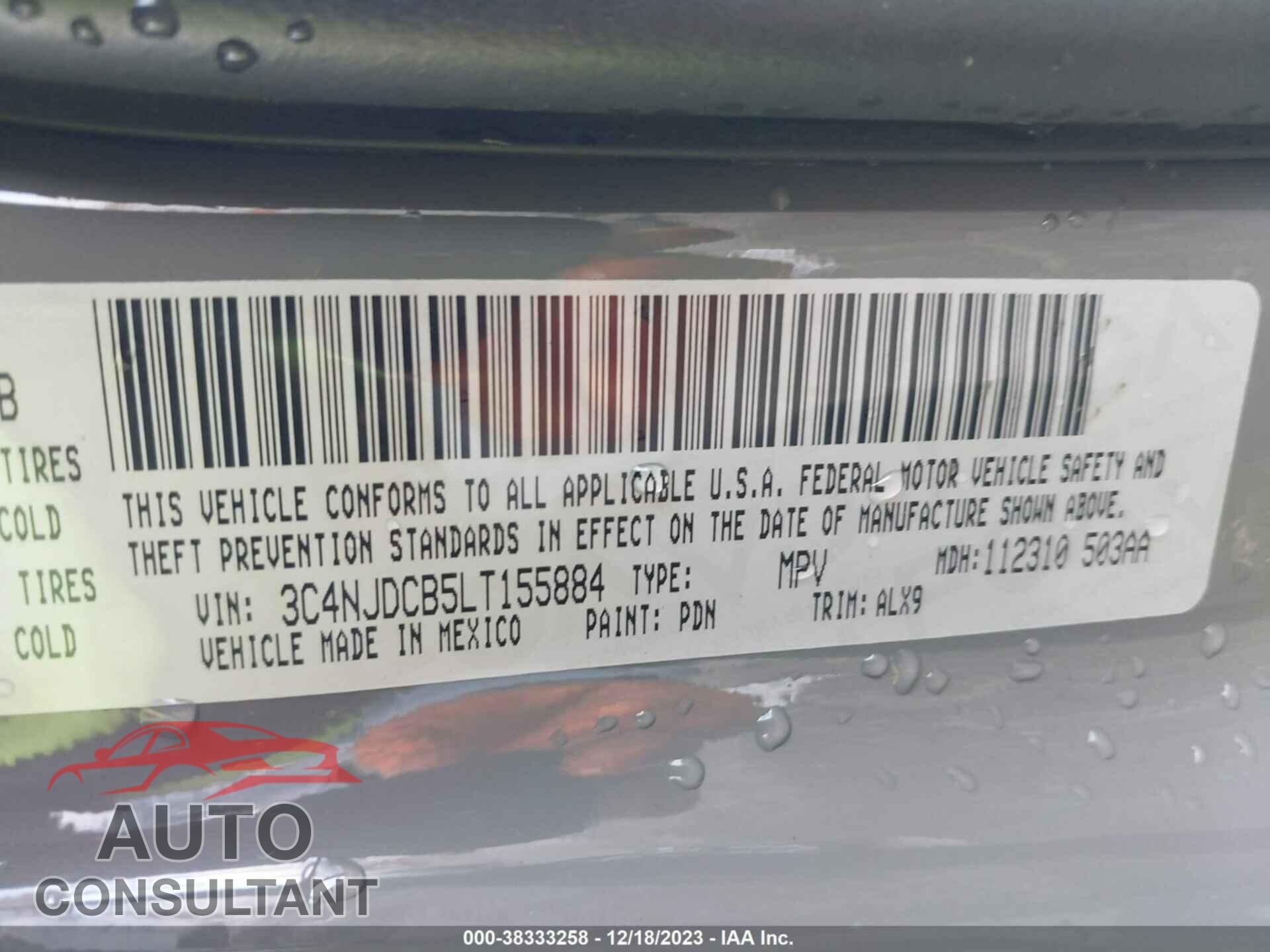 JEEP COMPASS 2020 - 3C4NJDCB5LT155884