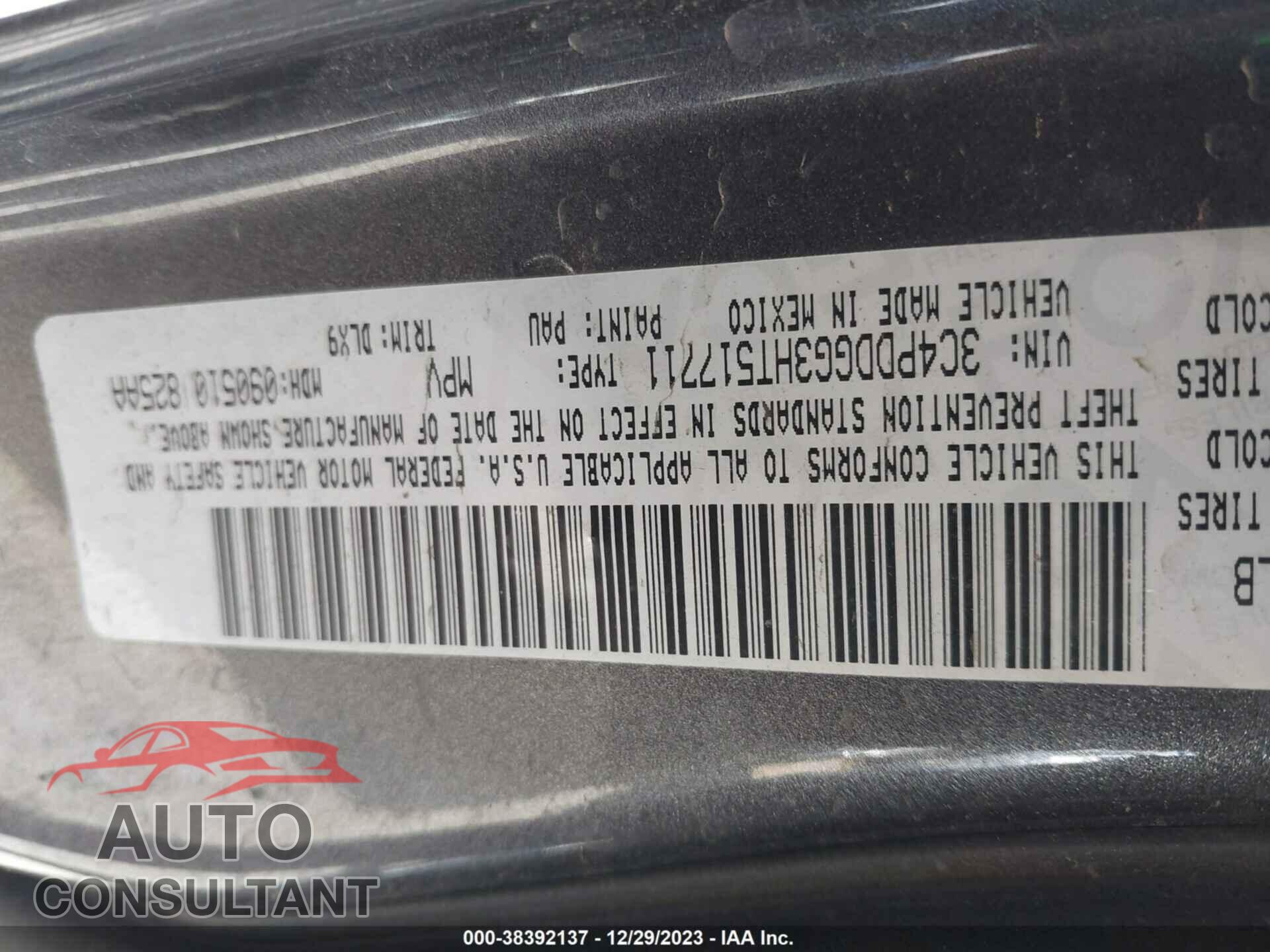 DODGE JOURNEY 2017 - 3C4PDDGG3HT517711