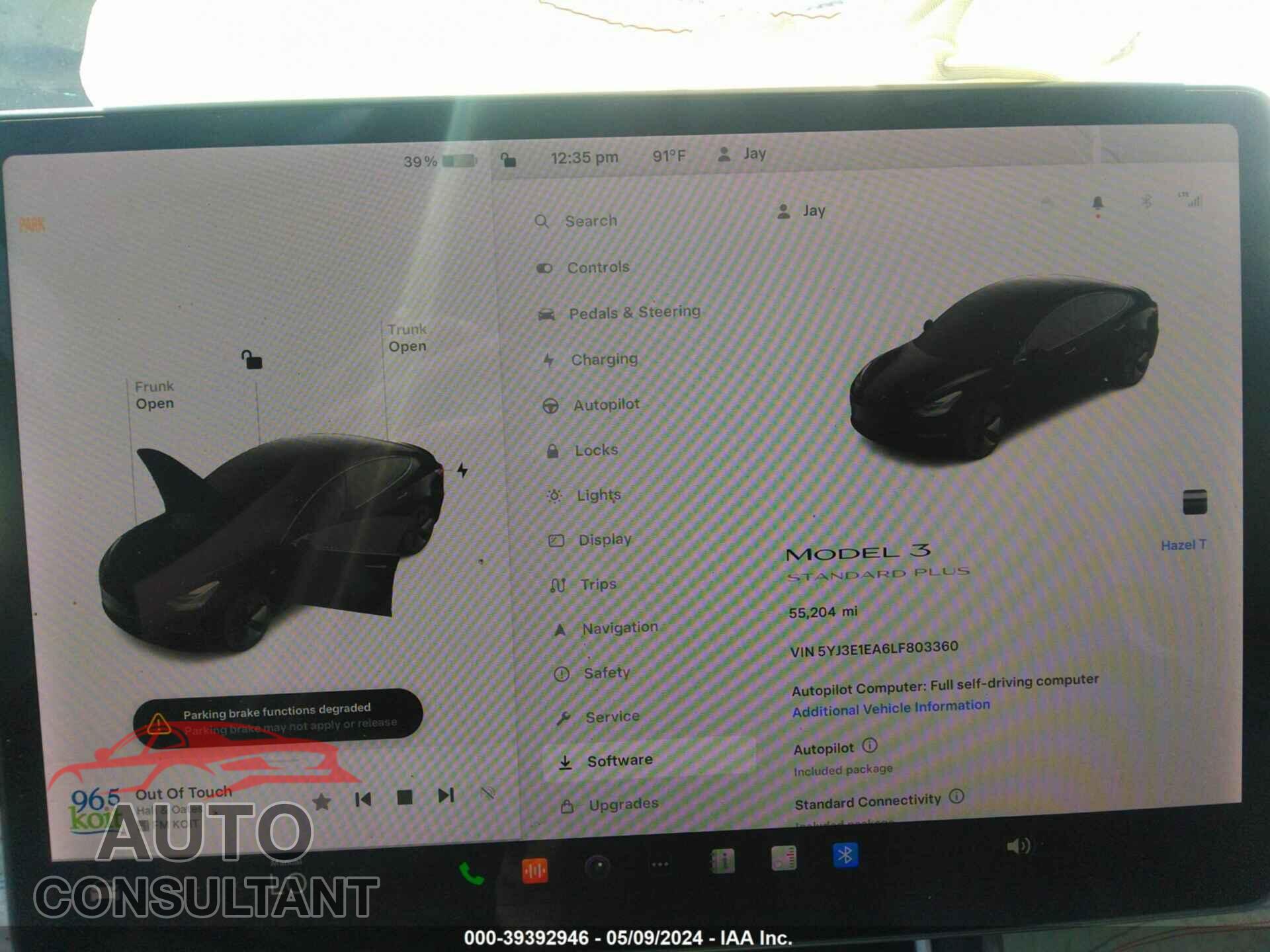 TESLA MODEL 3 2020 - 5YJ3E1EA6LF803360