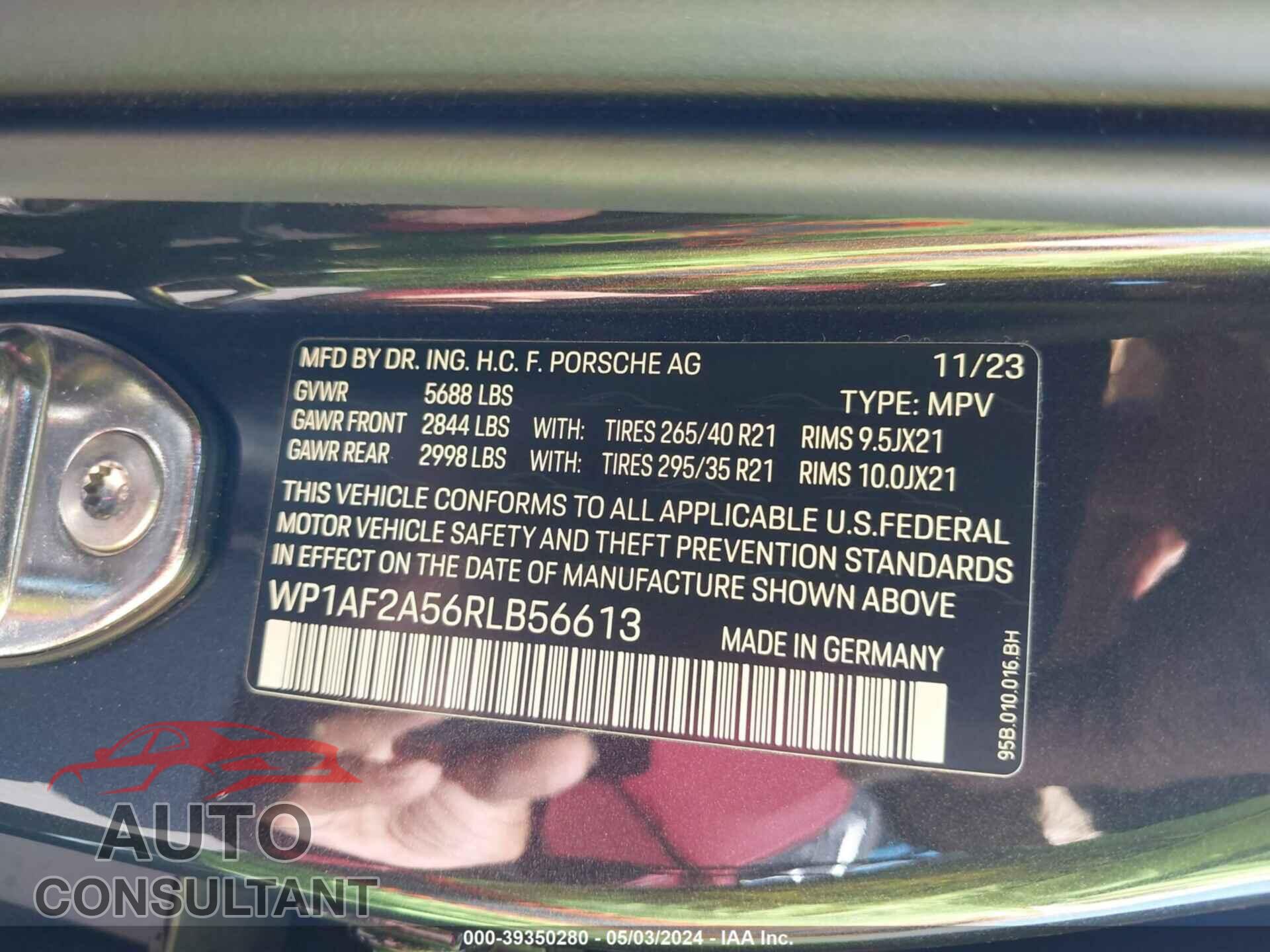 PORSCHE MACAN 2024 - WP1AF2A56RLB56613