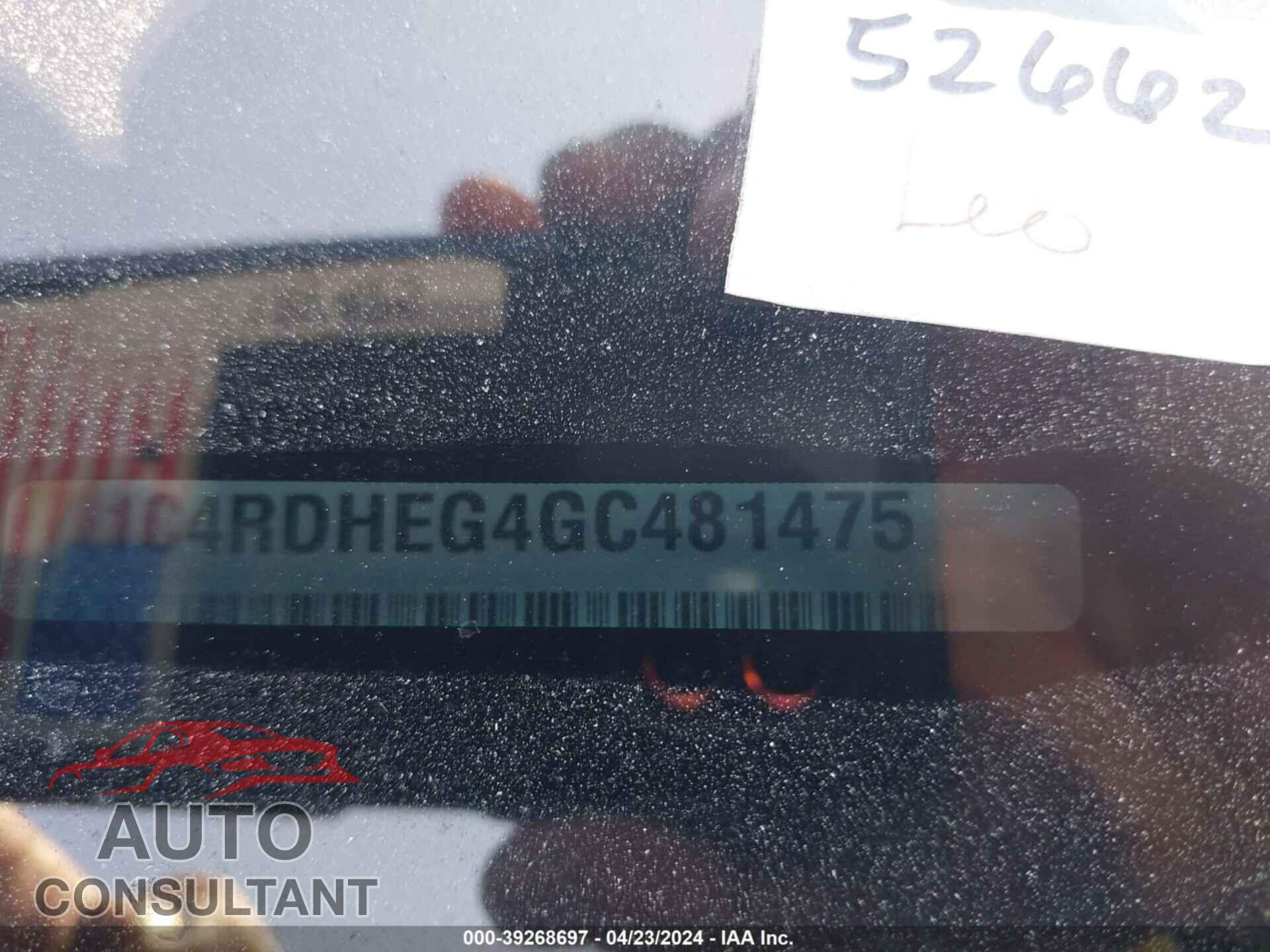 DODGE DURANGO 2016 - 1C4RDHEG4GC481475