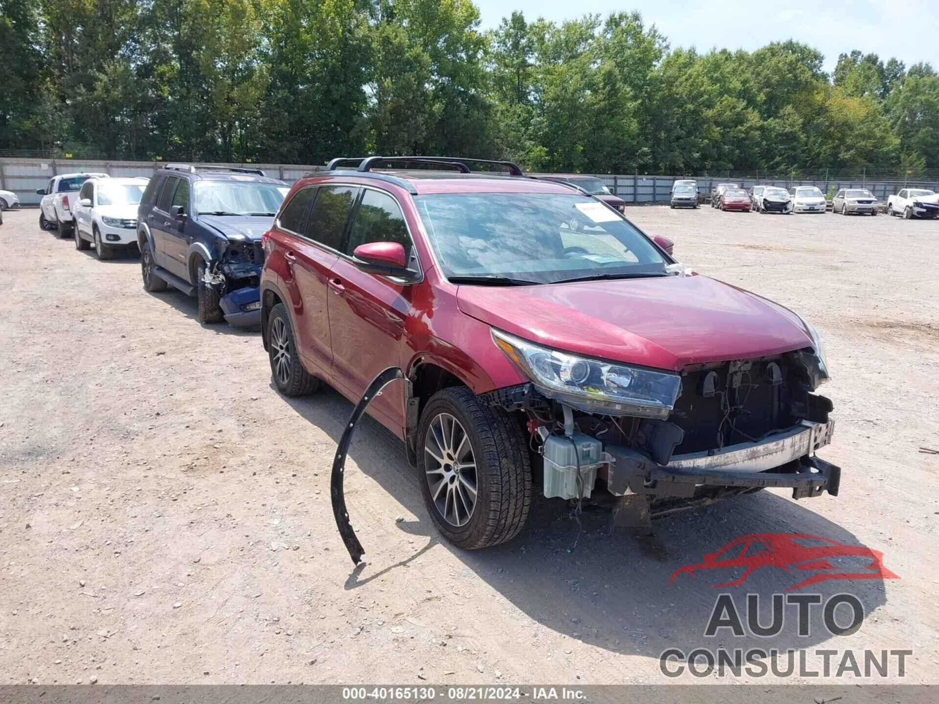 TOYOTA HIGHLANDER 2017 - 5TDJZRFH6HS471722